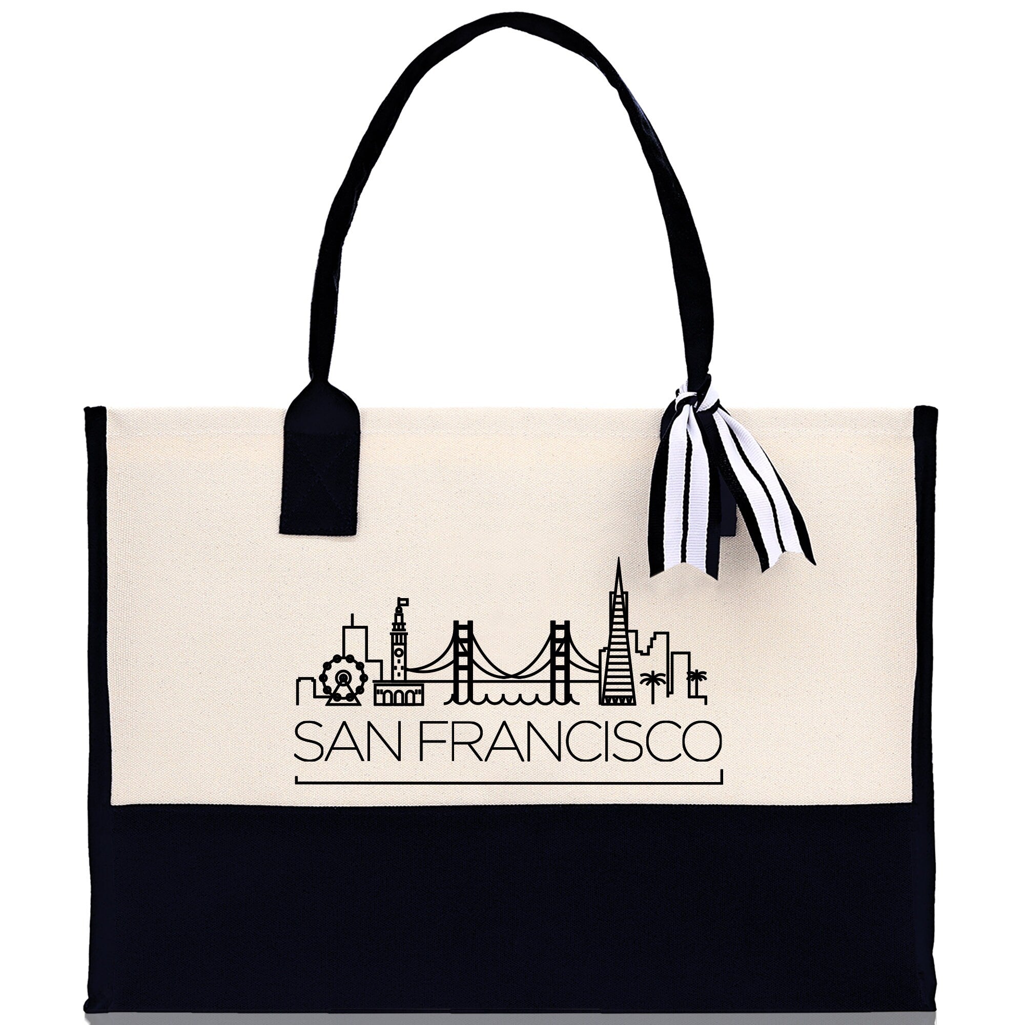 San Francisco Canvas Tote Bag SF Travel Vacation Tote Employee and Client Gift Wedding Favor Birthday Welcome Tote Bag Bridesmaid Gift