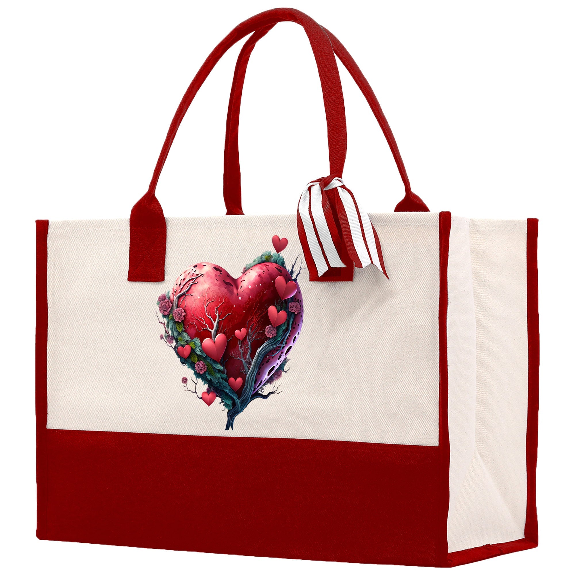 Red Hearts Valentine's day gifts for her True Love Tote Bag Custom Gift Bag Valentine TMC-L-VD1010