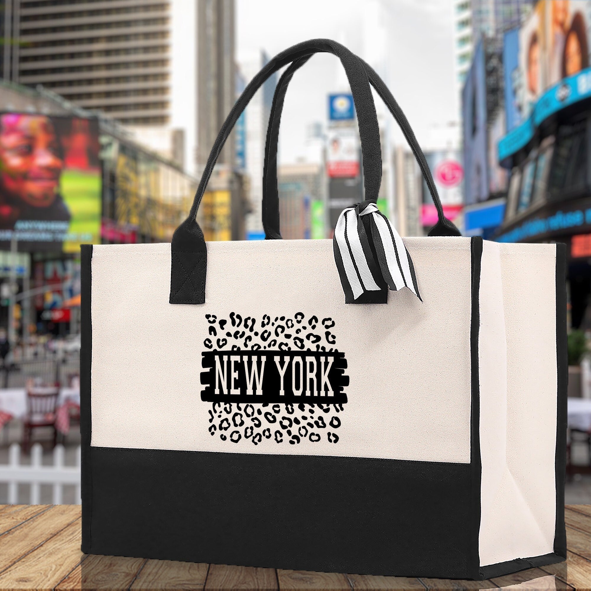 New York Cotton Canvas Tote Bag NY Travel Vacation Tote Employee and Client Gift NYC Wedding Favor Birthday Welcome Tote Bag Bridesmaid Gift