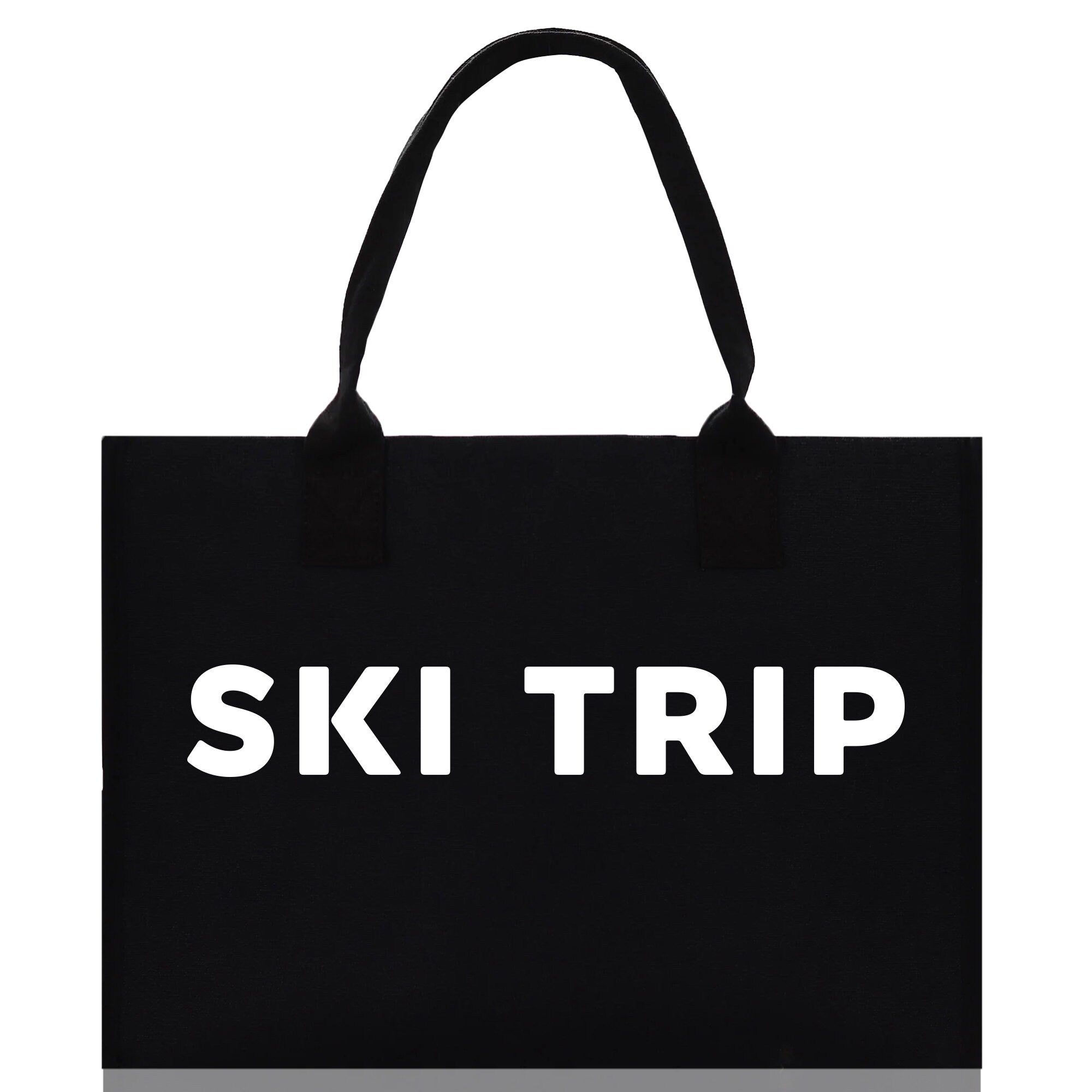 Ski Trip Cotton Canvas Chic Beach Tote Bag Multipurpose Tote Weekender Tote Gift for Her Outdoor Tote Vacation Tote Large Beach Bag