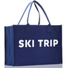 Ski Trip Cotton Canvas Chic Beach Tote Bag Multipurpose Tote Weekender Tote Gift for Her Outdoor Tote Vacation Tote Large Beach Bag