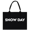 Snow Day Cotton Canvas Chic Beach Tote Bag Multipurpose Tote Weekender Tote Gift for Her Outdoor Tote Vacation Tote Large Beach Bag