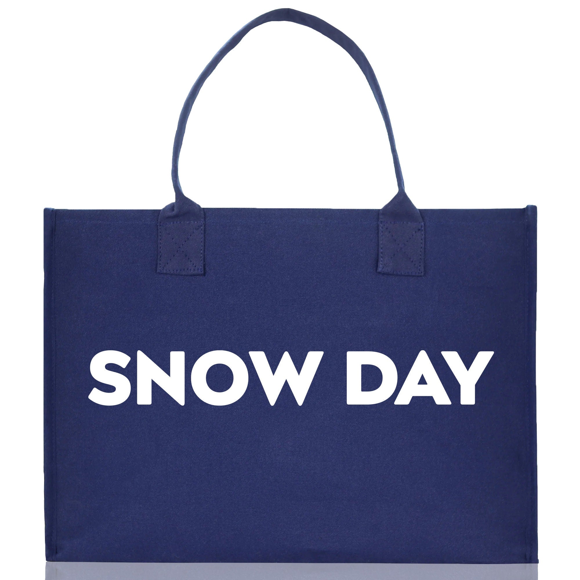 Snow Day Cotton Canvas Chic Beach Tote Bag Multipurpose Tote Weekender Tote Gift for Her Outdoor Tote Vacation Tote Large Beach Bag