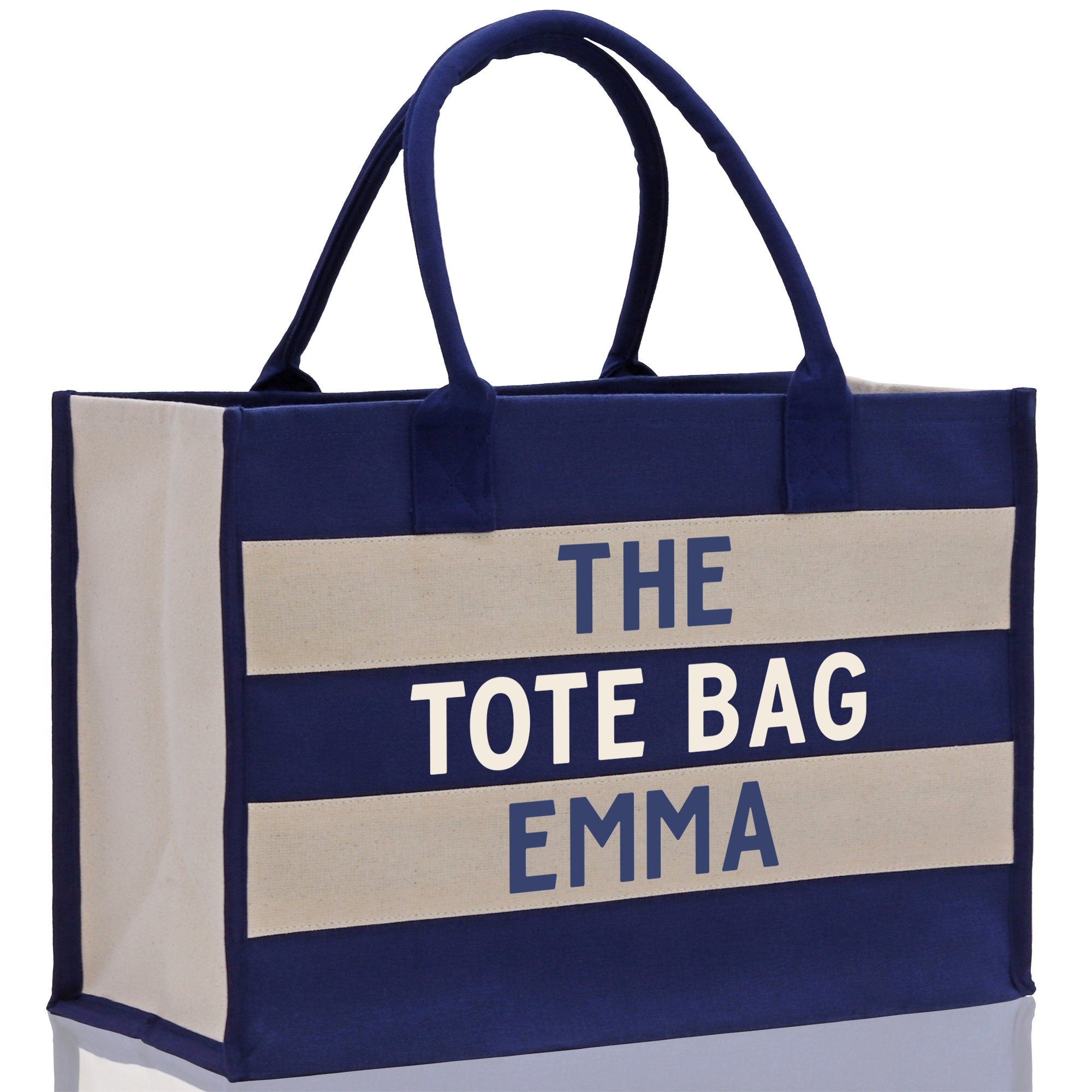 The Tote Bag Navy Name Personalized Gift Tote Bag Custom Gift Bag ST1002