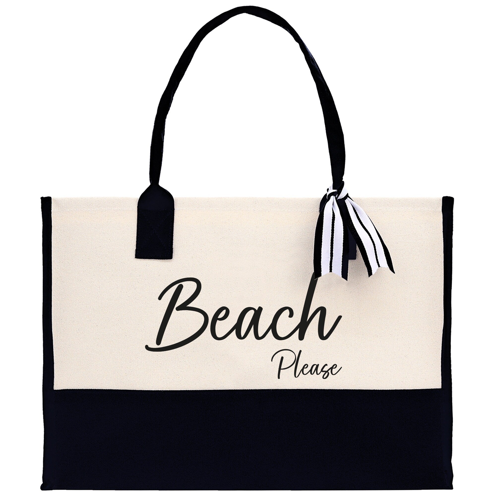 Beach Please Tote Bag - Large Chic Tote Bag - Gift for Her - Girls Weekend Tote - Weekender Bag - Weekend Tote - Beach Tote Bag