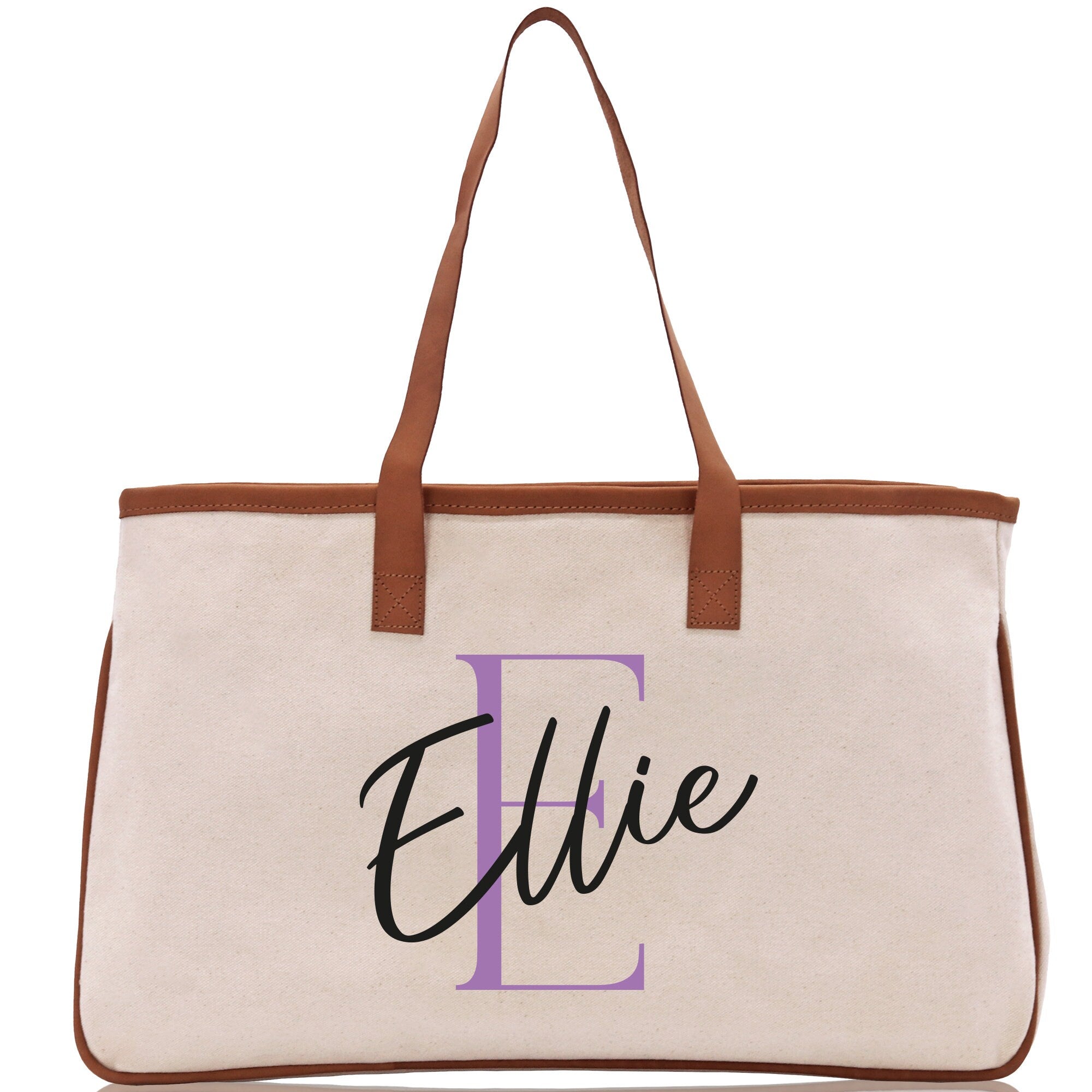 Initial and Name Cotton Canvas Tote Bag Personalized Bridesmaid Gift Bag Wedding Birthday Gift Custom Name Tote Maid of  Honor Wedding Gift