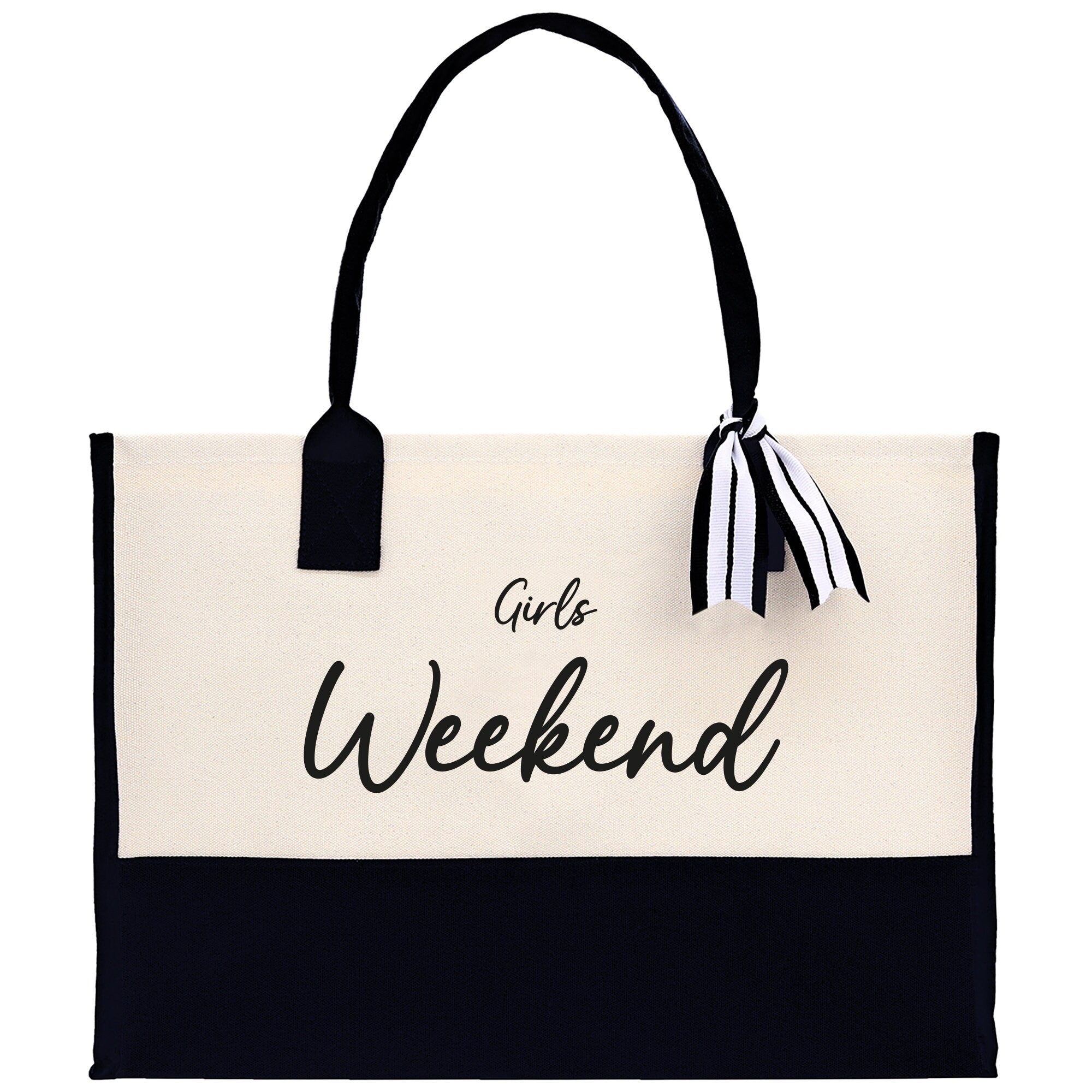 Girls Weekend Canvas Tote Bag Birthday Gift for Her Weekender Tote Bag Beach Tote Bag Large Beach Tote Bag