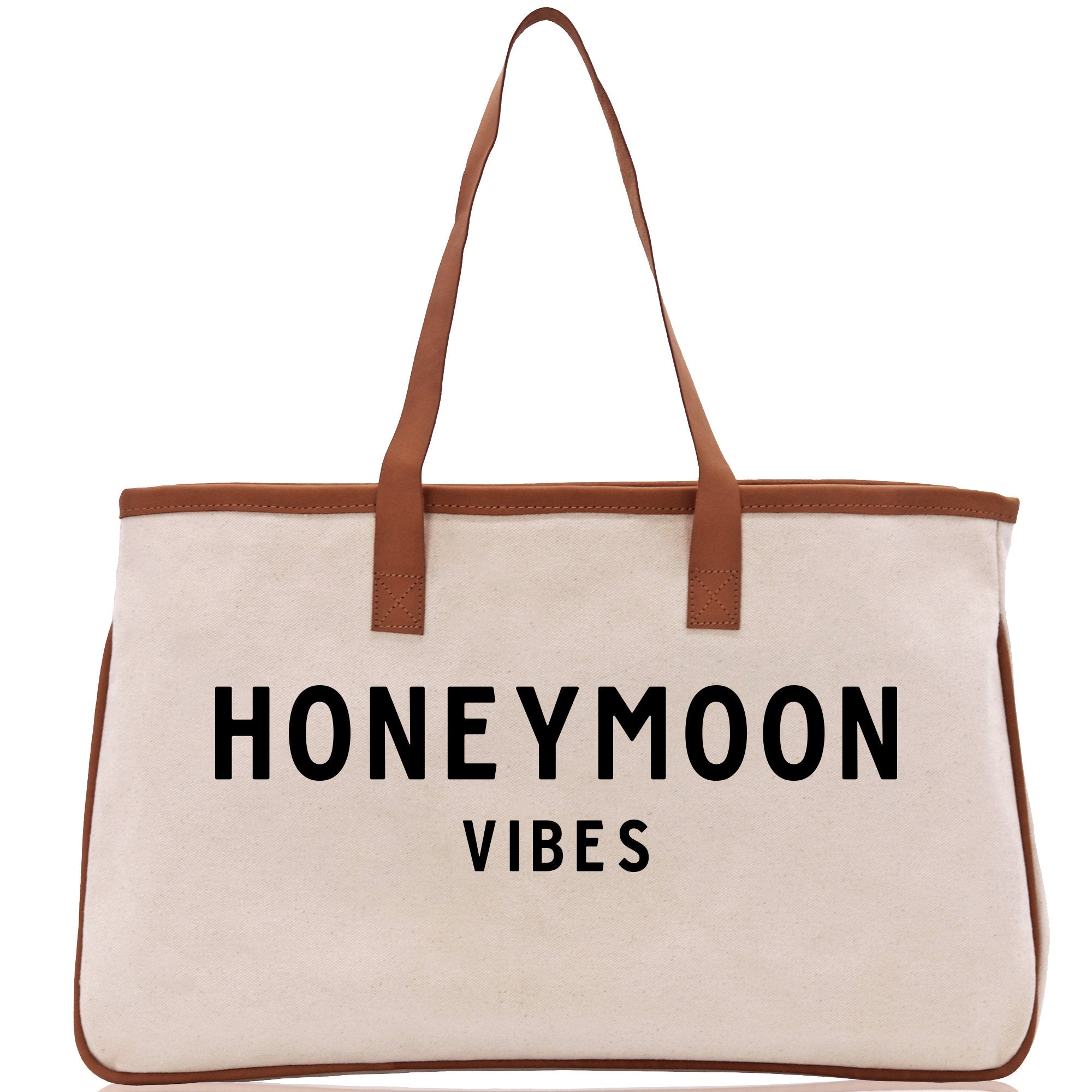 Honeymoon Vibes Beach Tote Bag - Large Chic Tote Bag - Gift for Her - Weekender Bag - Honeymooners Honeymoon Gifts Bridal Gift Newlyweds