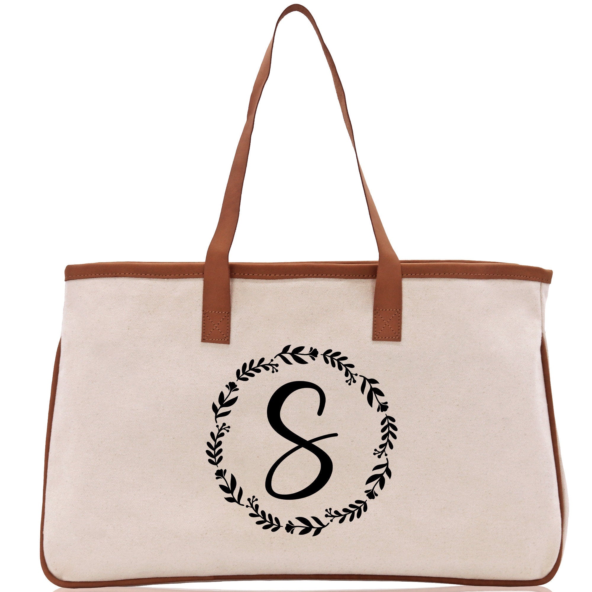 Monogram Beach Canvas Tote Bag Initial Tote Bag Letter Tote Bag Birthday Gift Personalized Tote Bag Personalized Beach Bag Monogrammed Bag