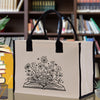 Floral Book Tote Bag Graduation Gift Library Tote School Bag Book worm Bookish Tote Wildflower Book Lover Gift Reader Bloom Canvas Tote