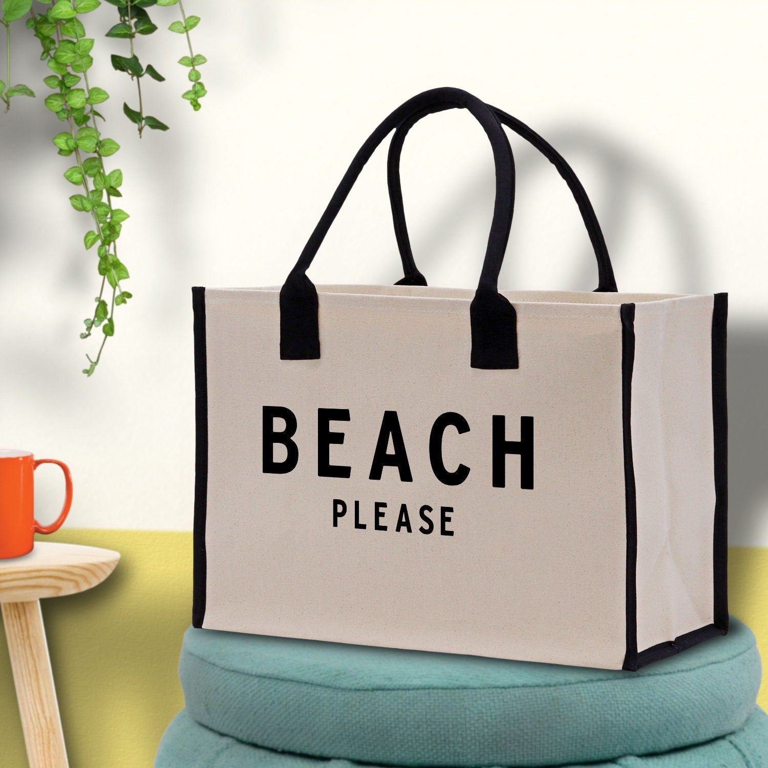 Beach Please Tote Bag - Large Chic Tote Bag - Gift for Her - Girls Weekend Tote - Weekender Bag - Weekend Tote - Beach Tote Bag
