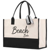 Beach Babe Canvas Tote Bag Birthday Gift for Her Weekender Tote Bag Beach Tote Bag Large Beach Tote Bag