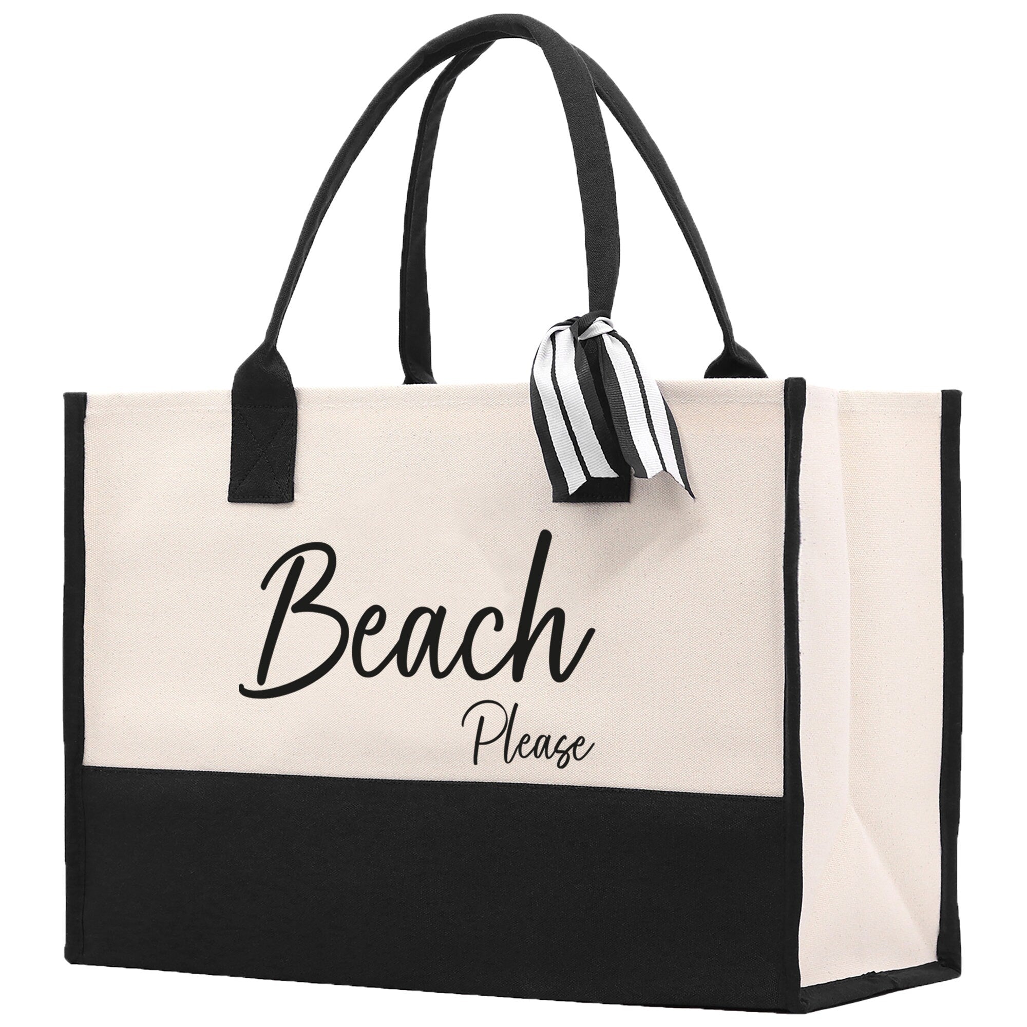 Beach Please Tote Bag - Large Chic Tote Bag - Gift for Her - Girls Weekend Tote - Weekender Bag - Weekend Tote - Beach Tote Bag