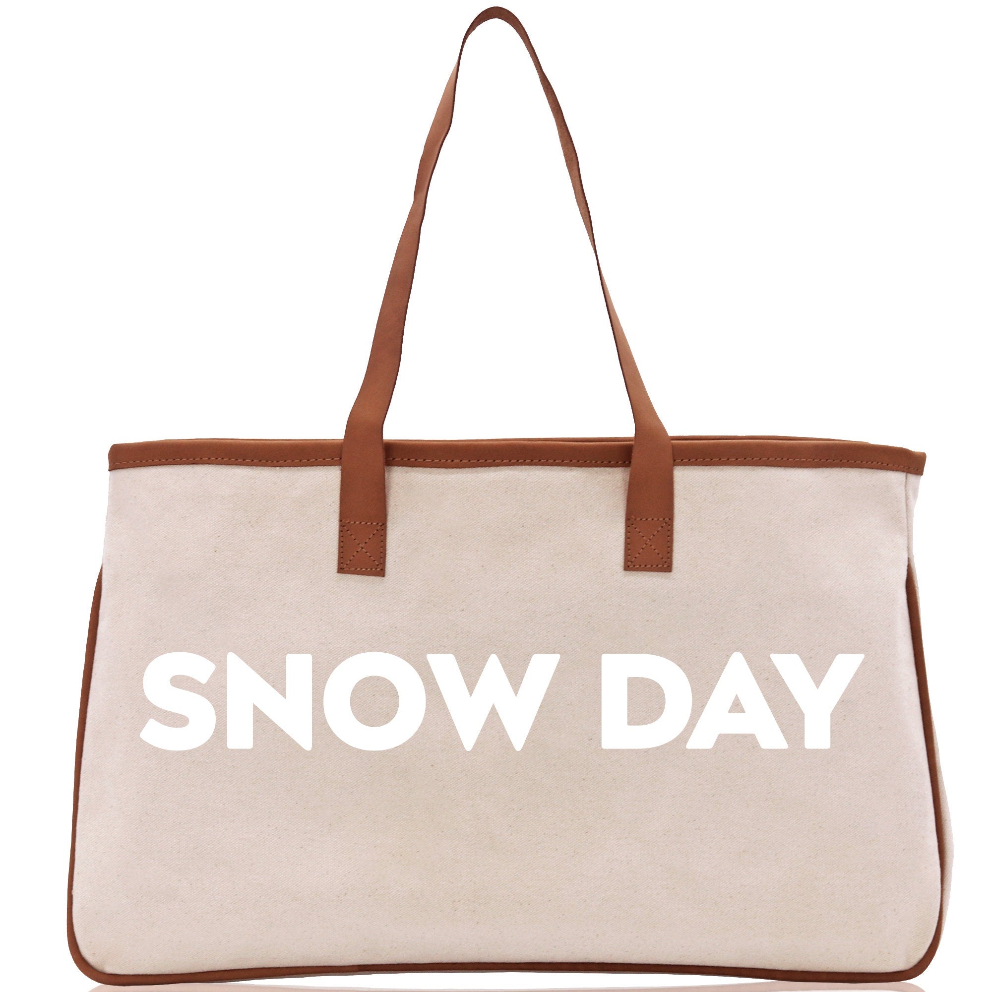 Snow Day Cotton Canvas Chic Beach Tote Bag Multipurpose Tote Weekender Tote Gift for Her Outdoor Tote Vacation Tote Large Beach Bag