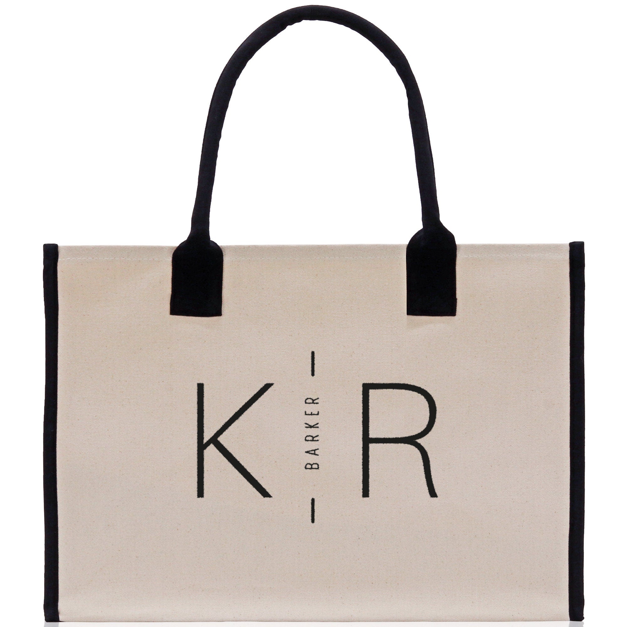 Initials and Last Name Customized Embroidered Tote Bag 100% Cotton Canvas Chic Personalized Tote Bag for Bridesmaid Anniversary Wedding Day