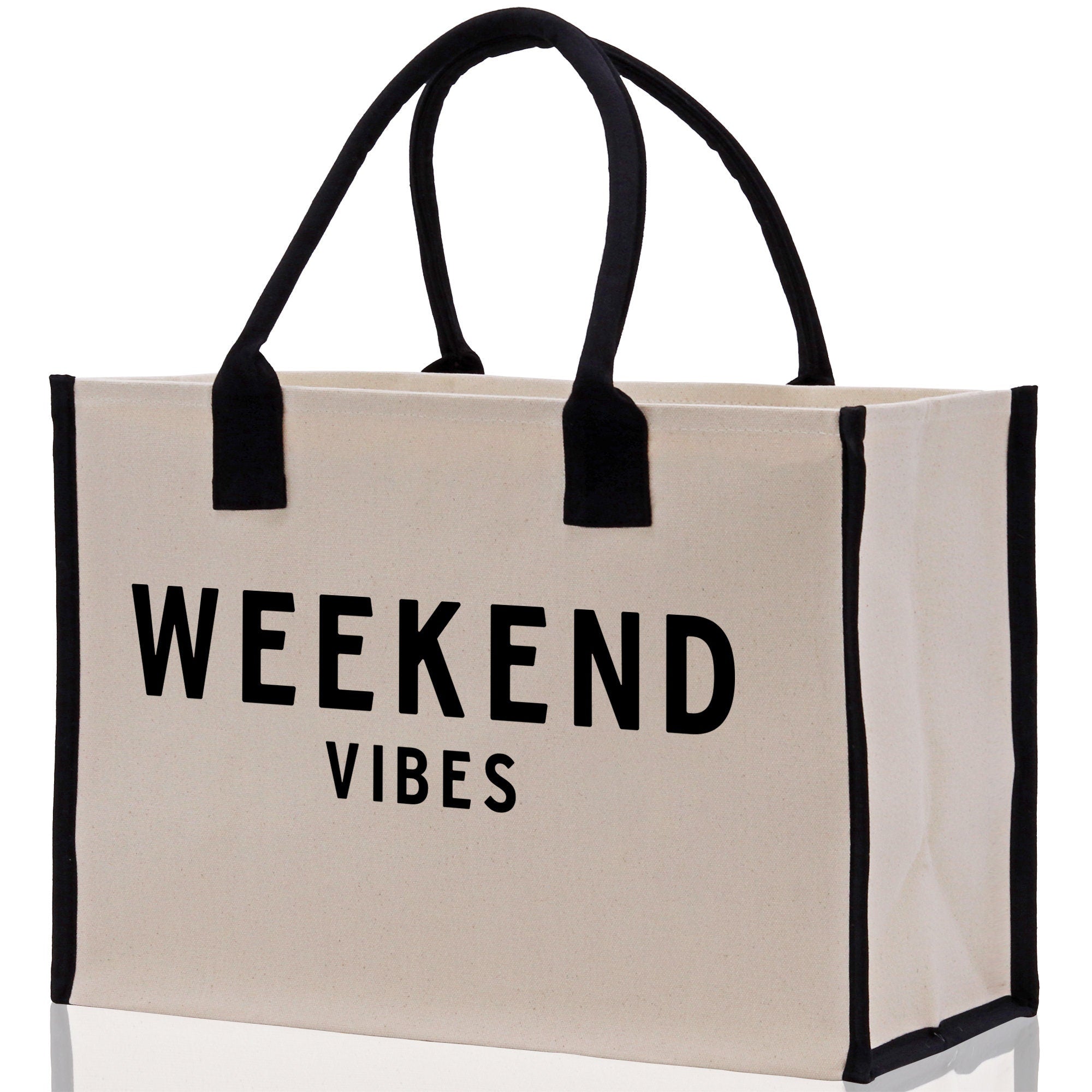 Weekend Vibes Beach Tote Bag - Large Chic Tote Bag - Gift for Her - Girls Weekend Tote - Weekender Bag - Weekend Tote - Weekend Vibes Bag
