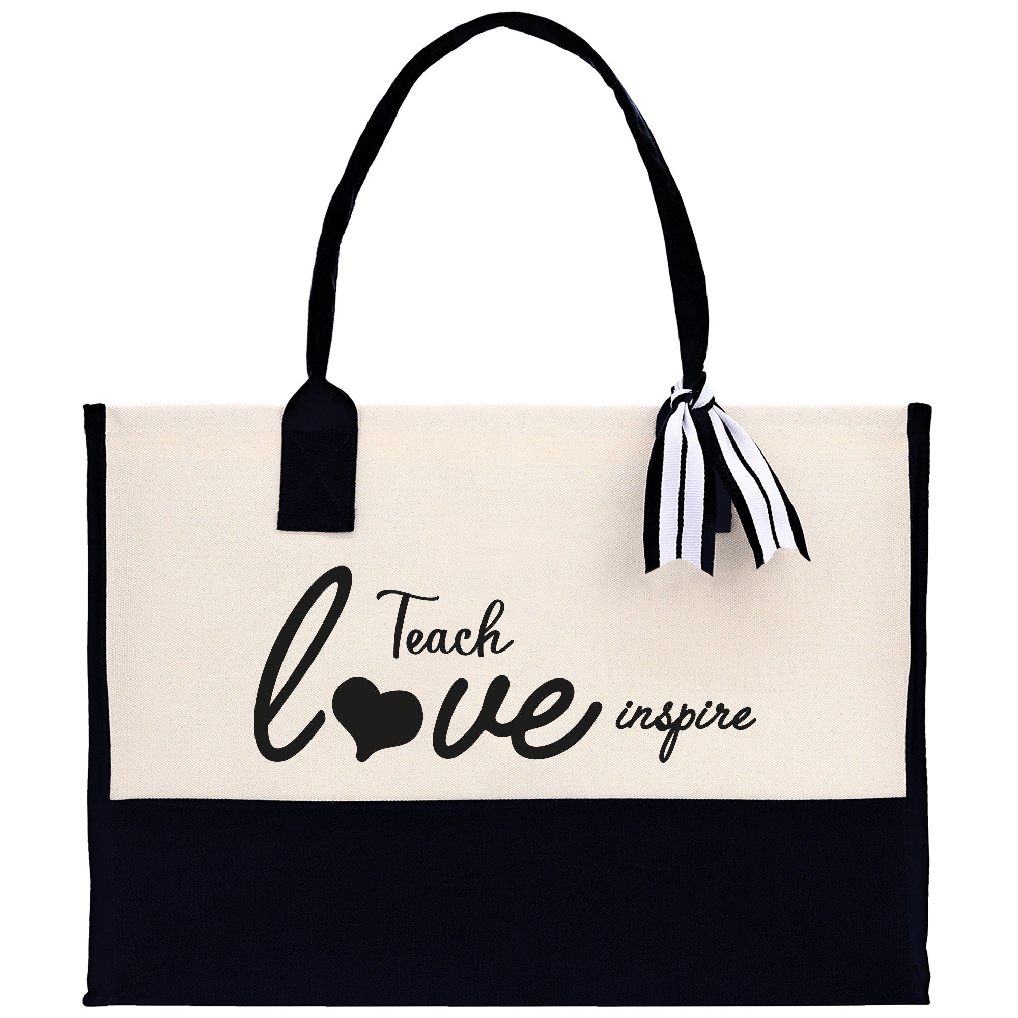 Teach Love Inspire Canvas Tote Bag Teacher Bag Teacher Gift Teacher Retirement Gift Best Teacher Gifts Teacher Appreciation Gift