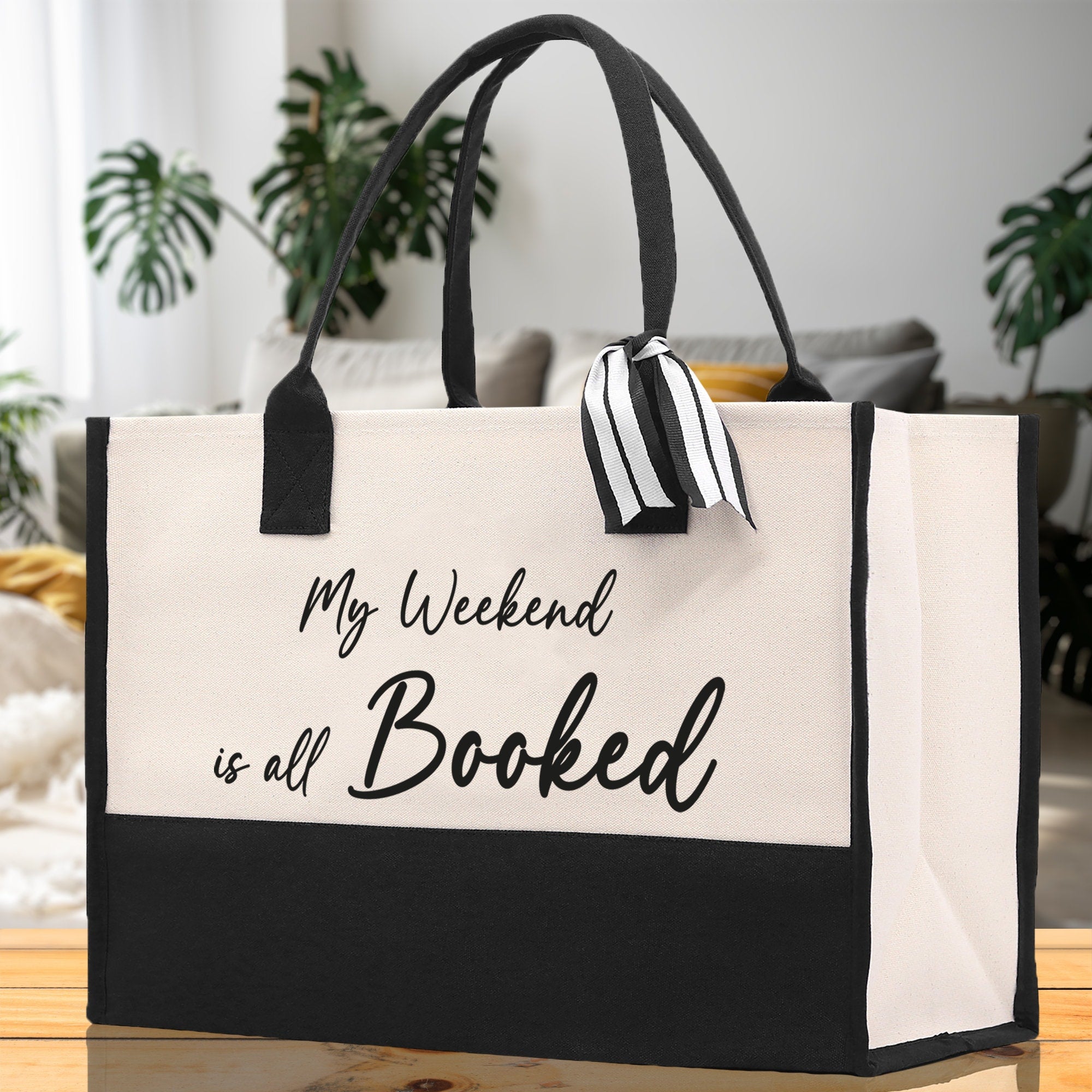 My Weekend Is All Booked Canvas Tote Bag Birthday Gift for Her Weekender Tote Bag Beach Tote Bag Canvas Large Beach Tote Bag Chic Tote Bag