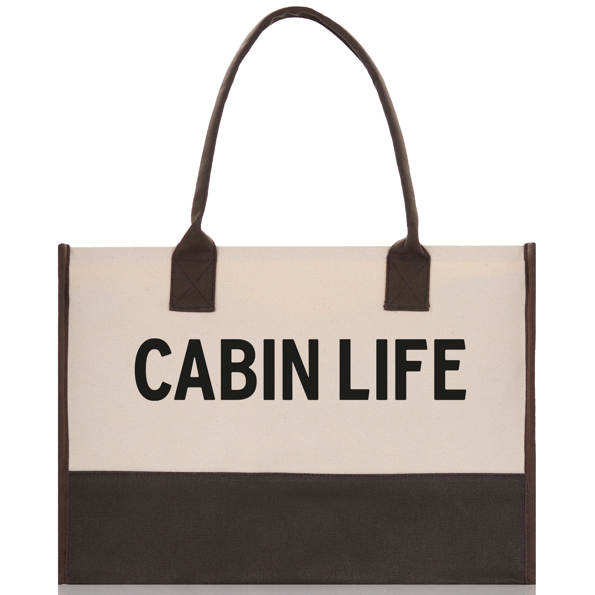 Cabin Life Cotton Canvas Chic Tote Bag Camping Tote Camping Lover Gift Tote Bag Outdoor Tote Weekender Tote Camper Tote Multipurpose Tote