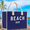 Beach Bum Cotton Canvas Chic Beach Tote Bag Multipurpose Tote Weekender Tote Gift for Her Outdoor Tote Vacation Tote Large Beach Bag