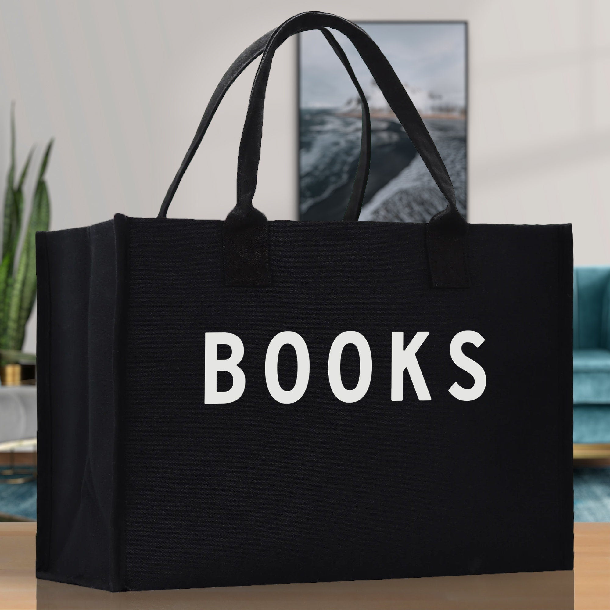 Books Cotton Canvas Chic Beach Tote Bag Multipurpose Tote Weekender Tote Gift for Her Outdoor Tote Vacation Tote Large Beach Bag