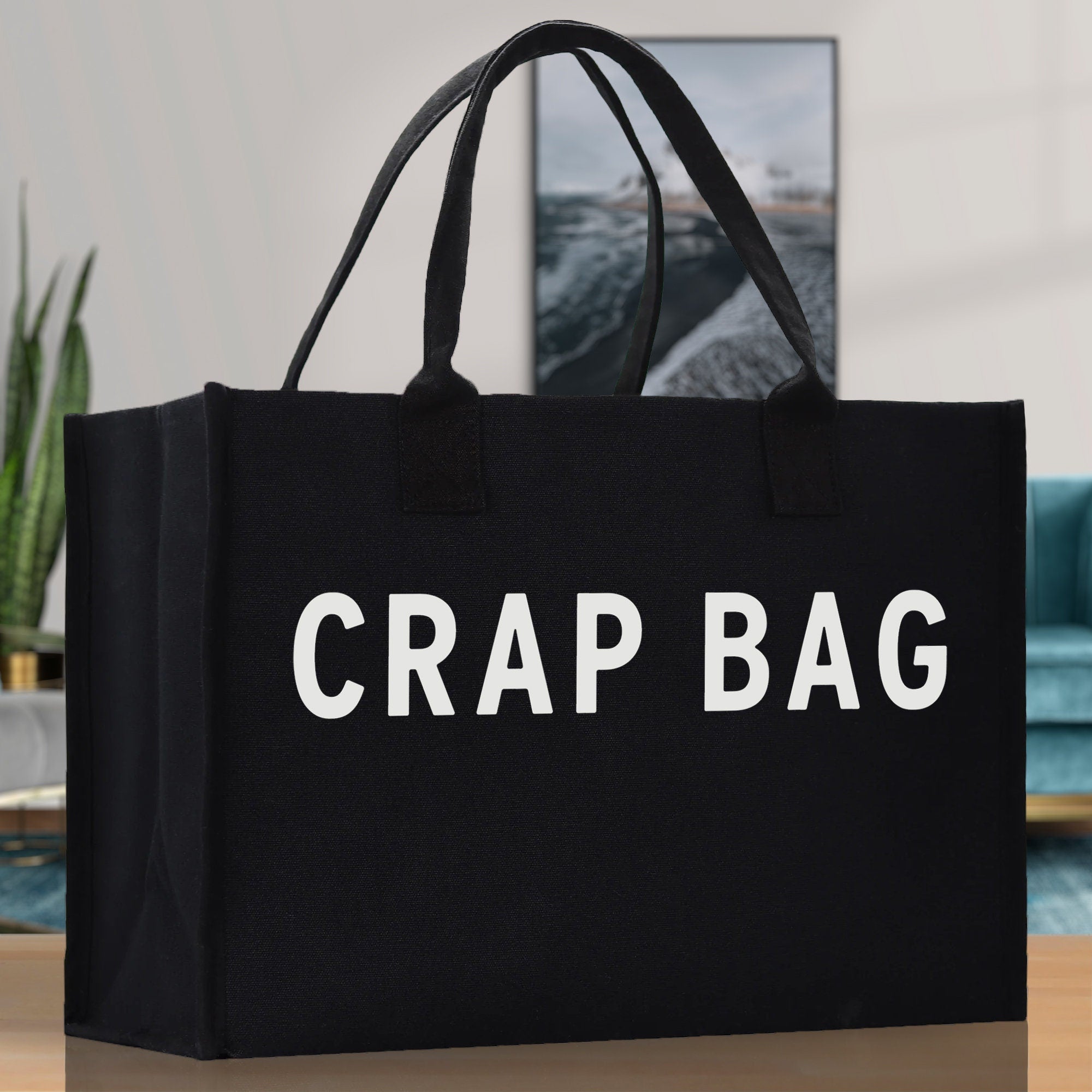 Crap Bag Cotton Canvas Chic Beach Tote Bag Multipurpose Tote Weekender Tote Gift for Her Outdoor Tote Vacation Tote Large Beach Bag