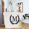Personalized Cotton Canvas Hand Tote Bag Monogram Tote Bag Initial Canvas Tote Bridesmaid Gift Tote Magnetic Closure Bag Gift for Her A-Z