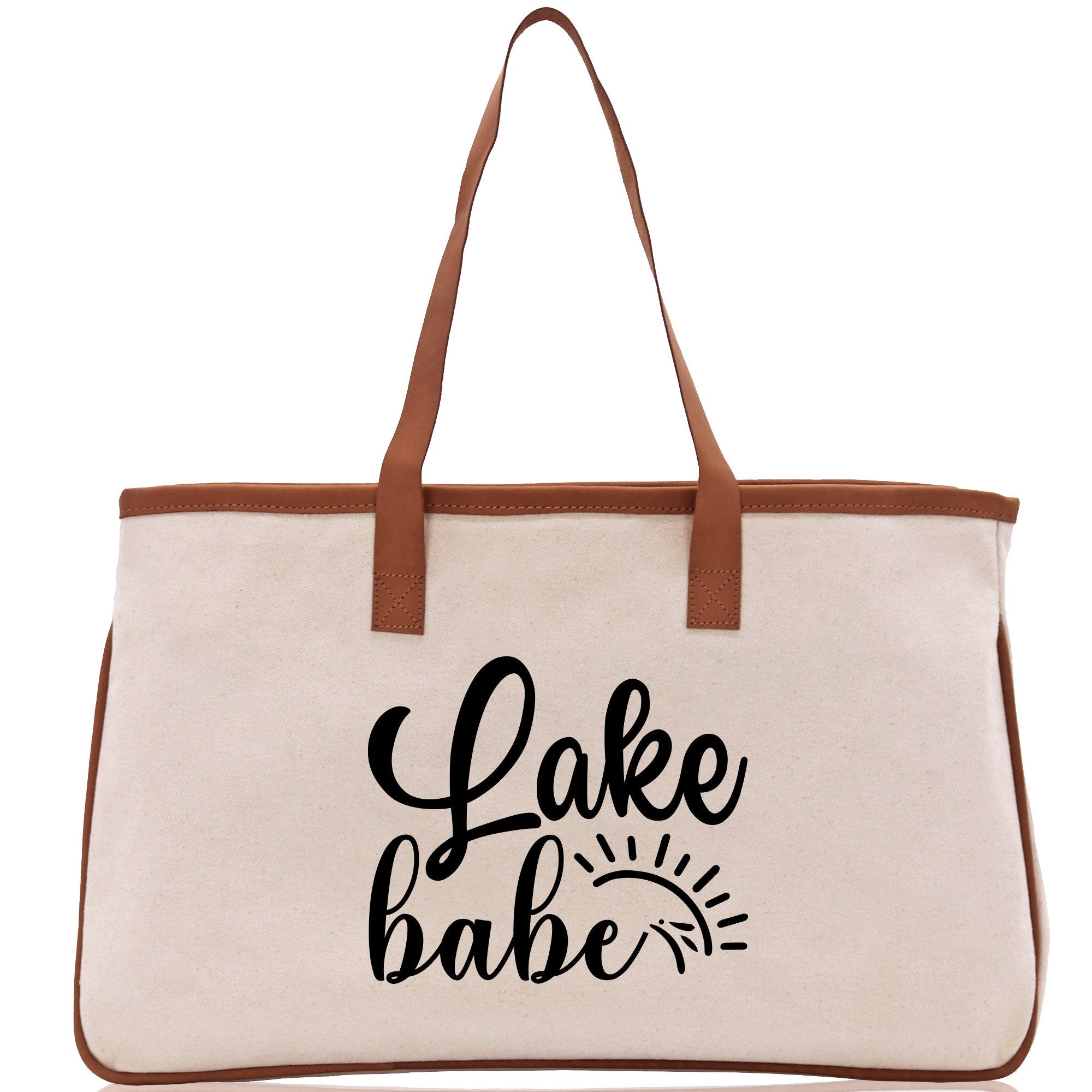 Lake Babe Cotton Canvas Chic Tote Bag Camping Tote Lake Lover Gift Tote Bag Outdoor Tote Multipurpose Tote
