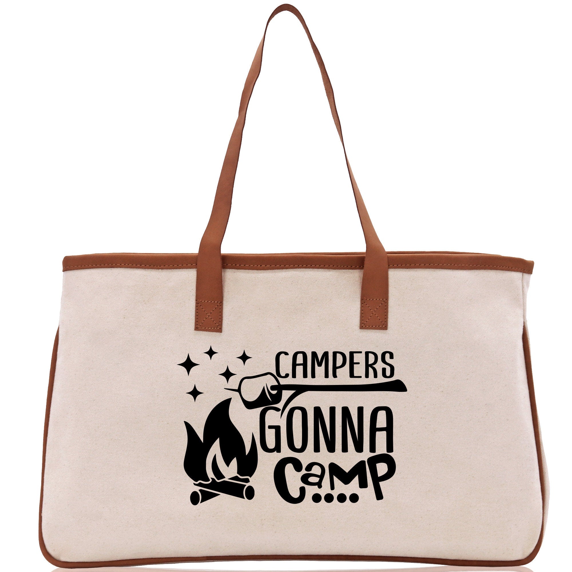 Campers Gonna Camp Cotton Canvas Chic Tote Bag Camping Tote Camping Lover Gift Tote Bag Outdoor Tote Weekender Tote Camper Multipurpose Tote