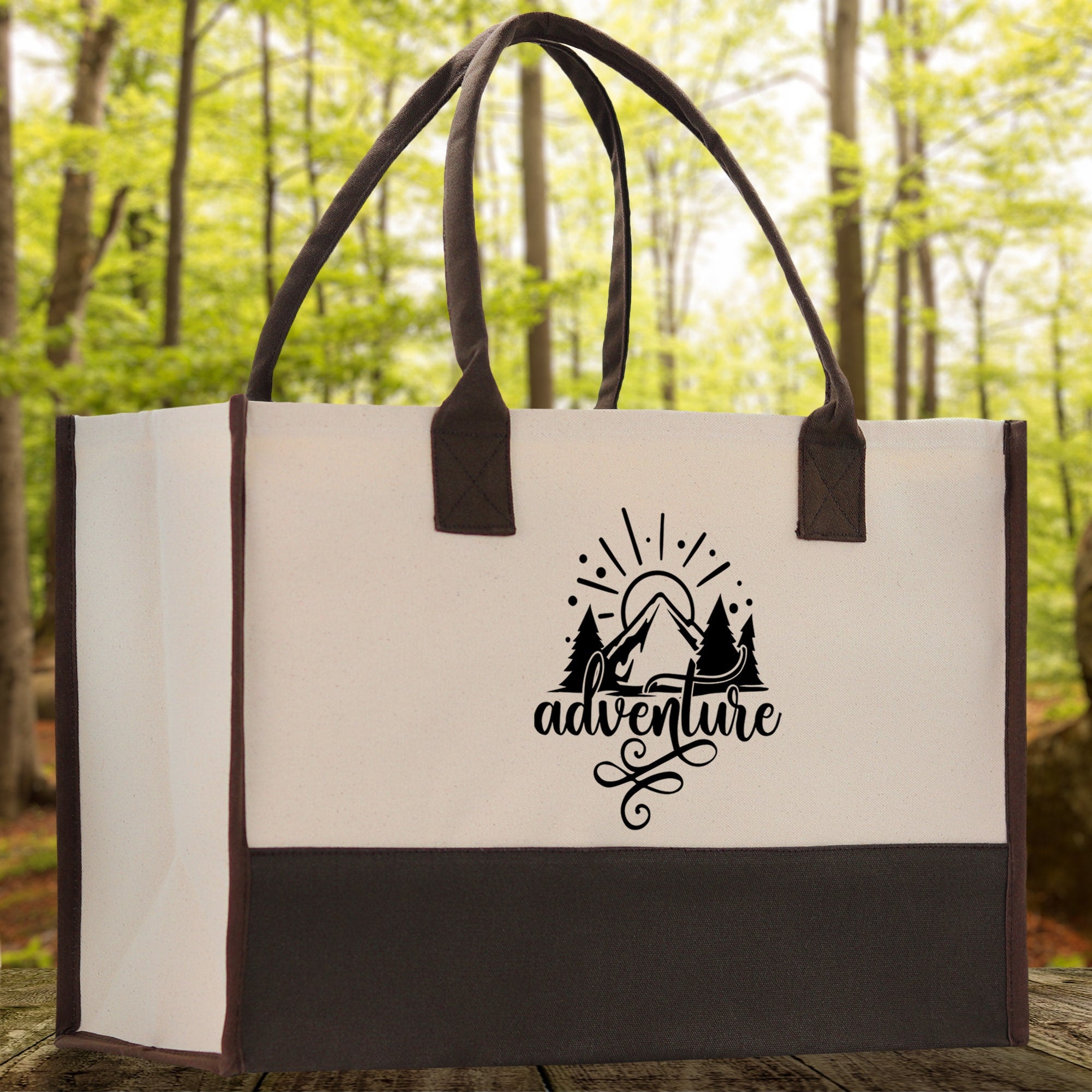 Adventure Cotton Canvas Chic Tote Bag Camping Tote Camping Lover Gift Tote Bag Outdoor Tote Weekender Tote Camper Tote Multipurpose Tote