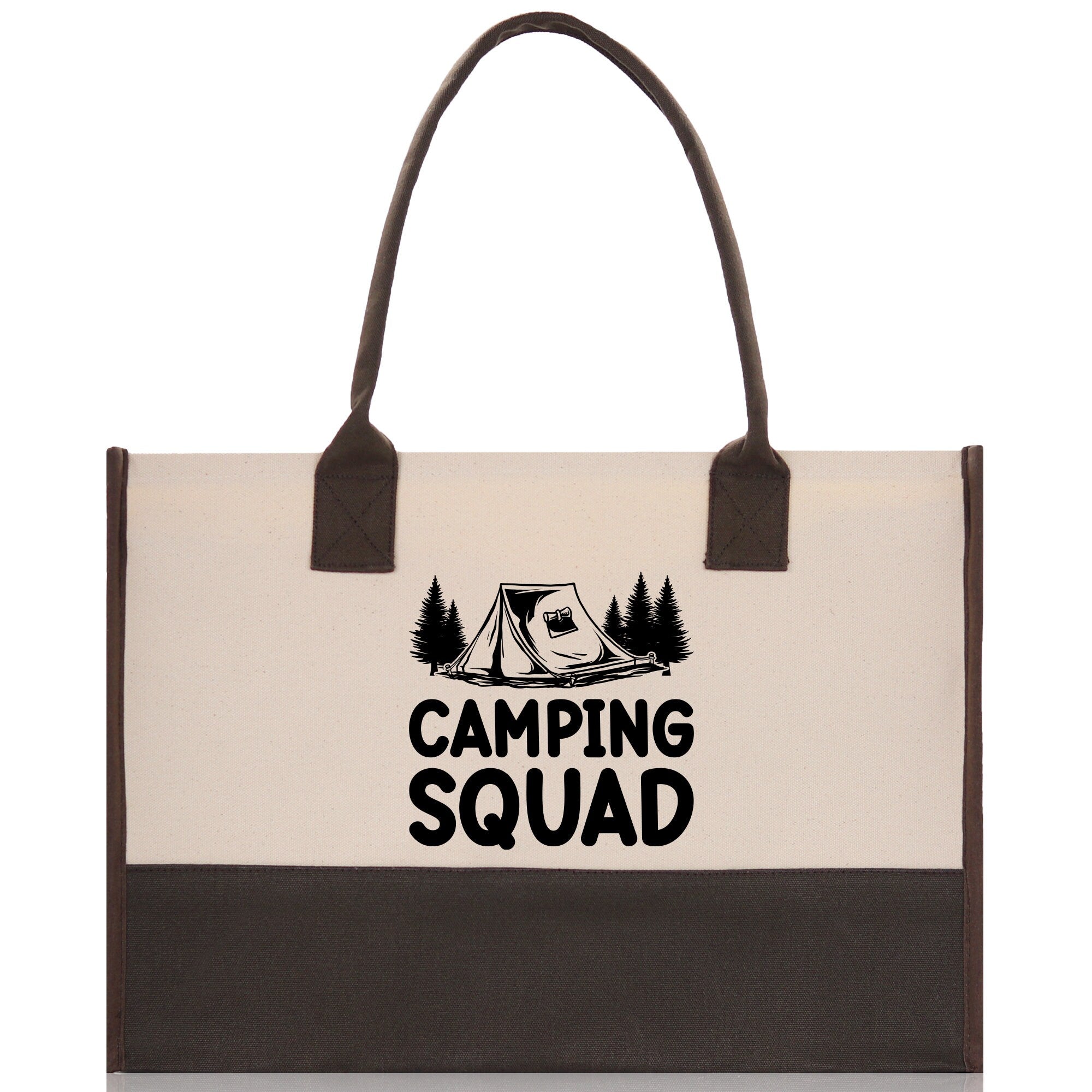 Camping Squad Cotton Canvas Chic Tote Bag Camping Tote Camping Lover Gift Tote Bag Outdoor Tote Weekender Tote Camper Tote Multipurpose Tote