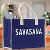 Savasana Cotton Canvas Chic Beach Tote Bag Multipurpose Tote Weekender Tote Gift for Her Outdoor Tote Vacation Tote Large Beach Bag