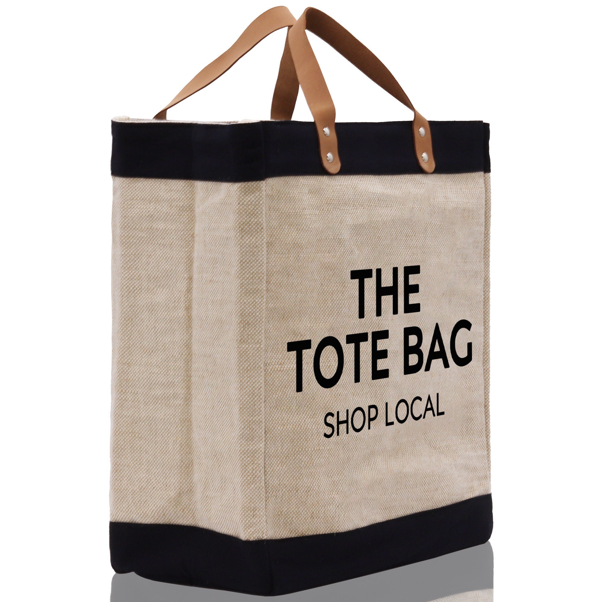 The Tote Bag Shop Local Jute Canvas Tote Funny Farmer Market Bag Quote Jute Bag Shopping Bag Burlap Bag Farmhouse Bag Grocery Bag