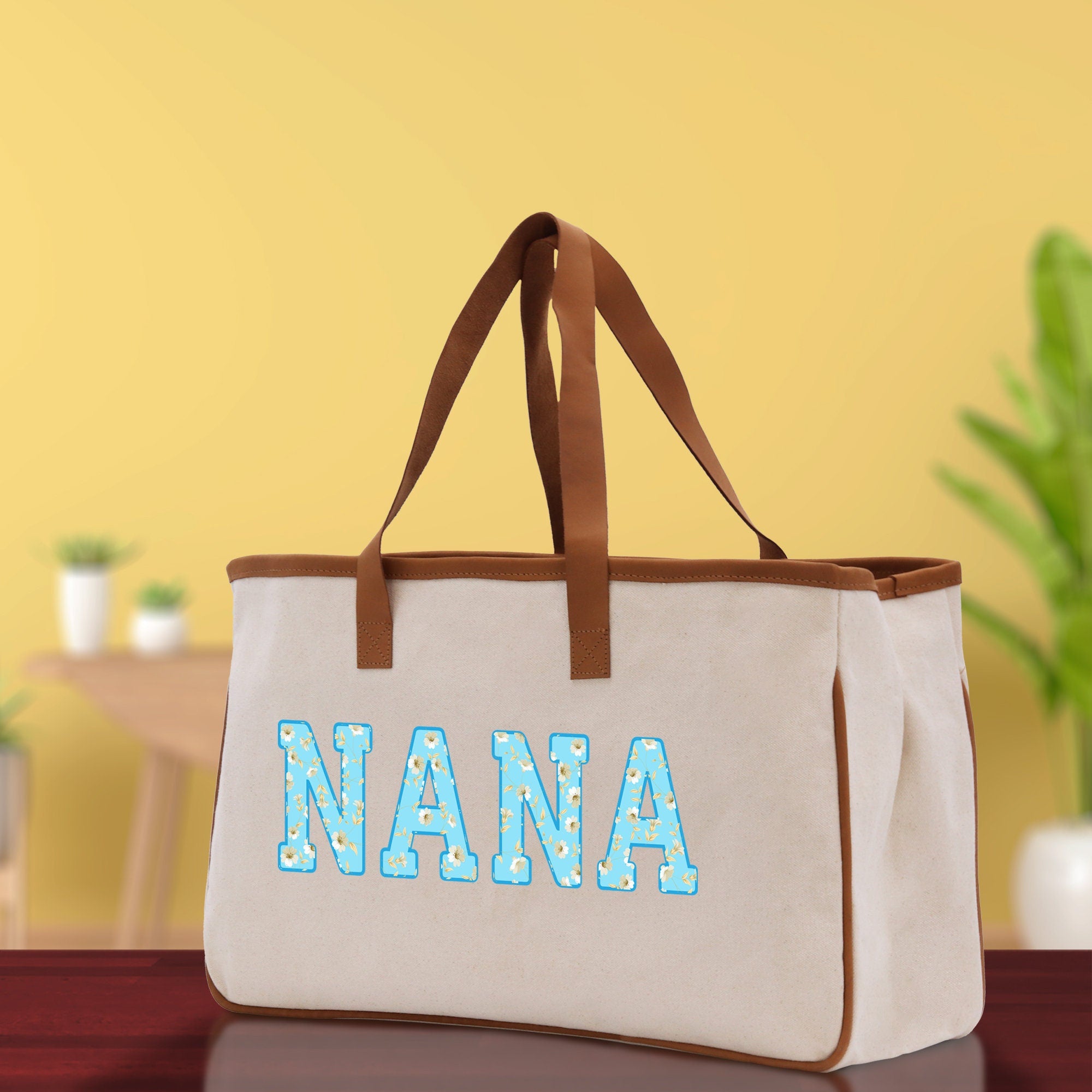 Gaga Gram Mimi Nana Grandma Canvas Tote Bag Grandma's Getaway Bag Grandma Gift Bag Mothers Day Gift Bag Grandma Beach Bag Gift for Grandma