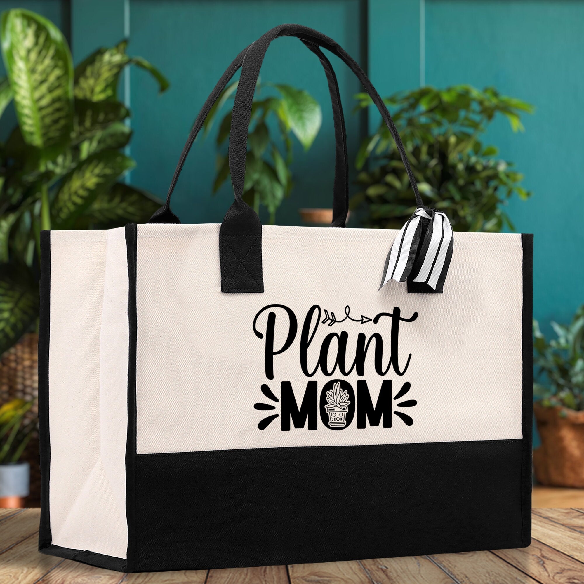 Plant Mom Canvas Tote Bag Plant Lovers Gift Plant Lady Tote Bag Gardener Mom Gift Gardening Tote Bag Plant Gift Botanical Gift for Mom