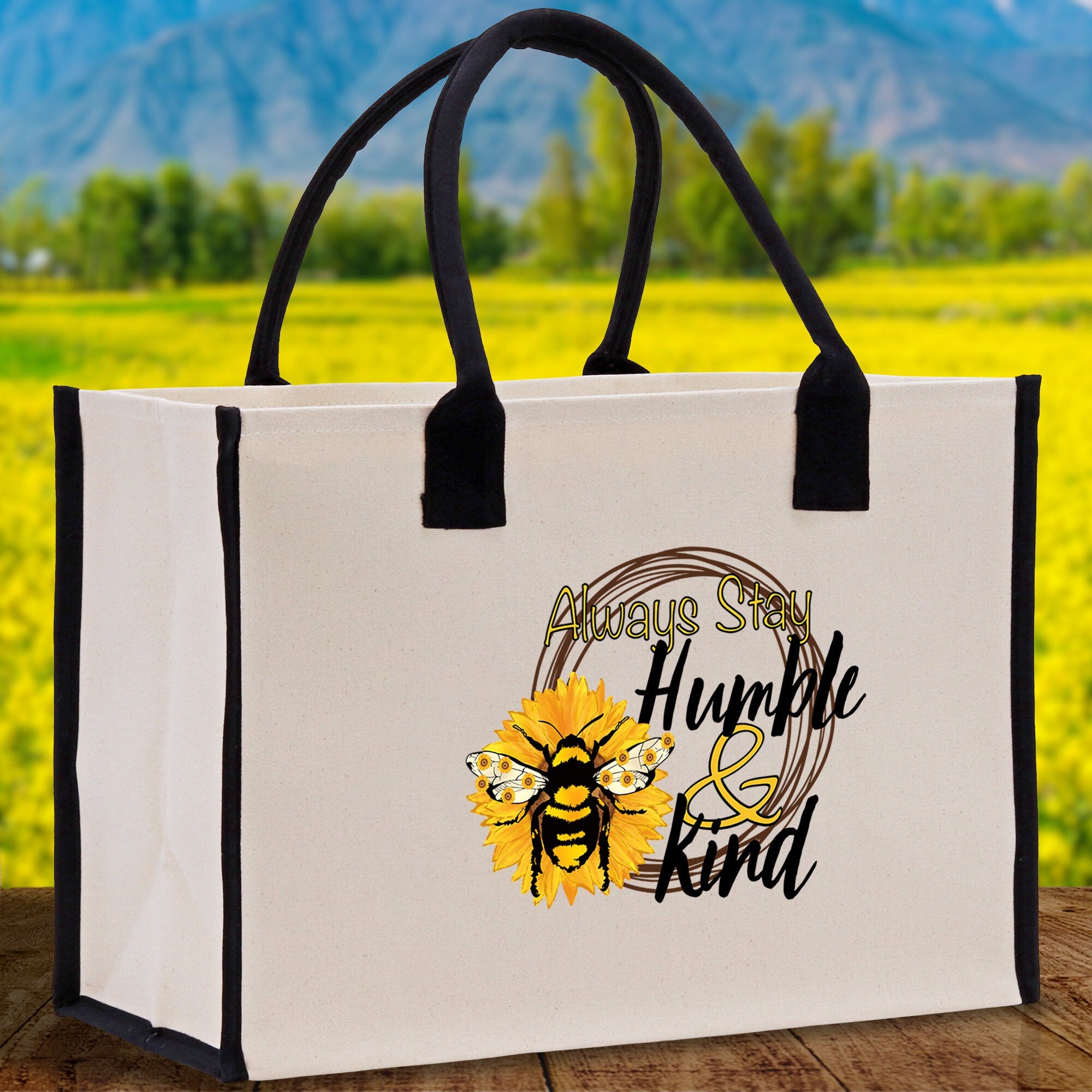 Always Stay Humble & Kind Cotton Canvas Tote Bag Nurse Appreciation Gift Bag Gift for Her Birthday Gift Bee Kind Mental Health Matters