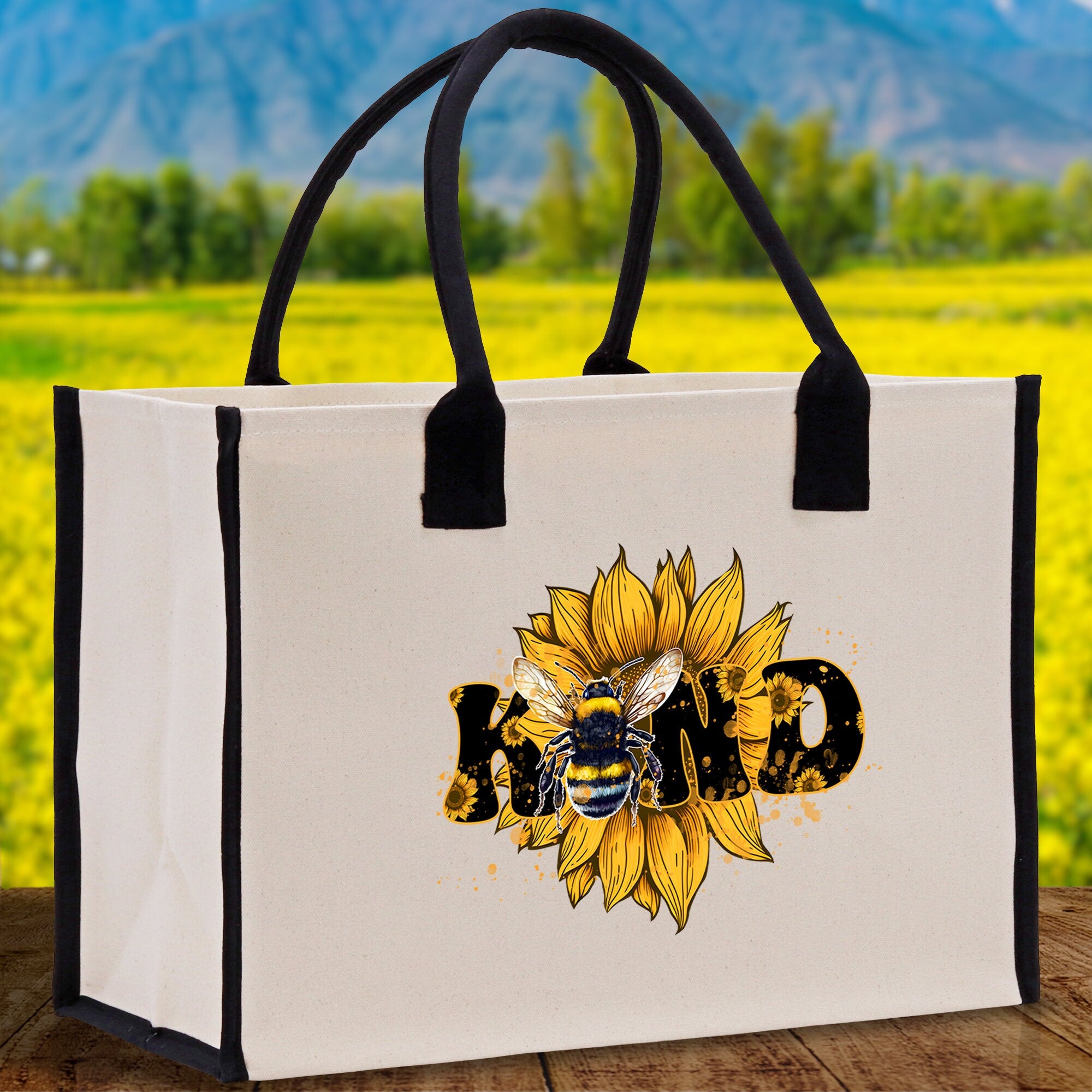 Kind Cotton Canvas Tote Bag Nurse Appreciation Gift Bag Gift for Her Birthday Gift Bee Kind Mental Health Matters Save The Bees