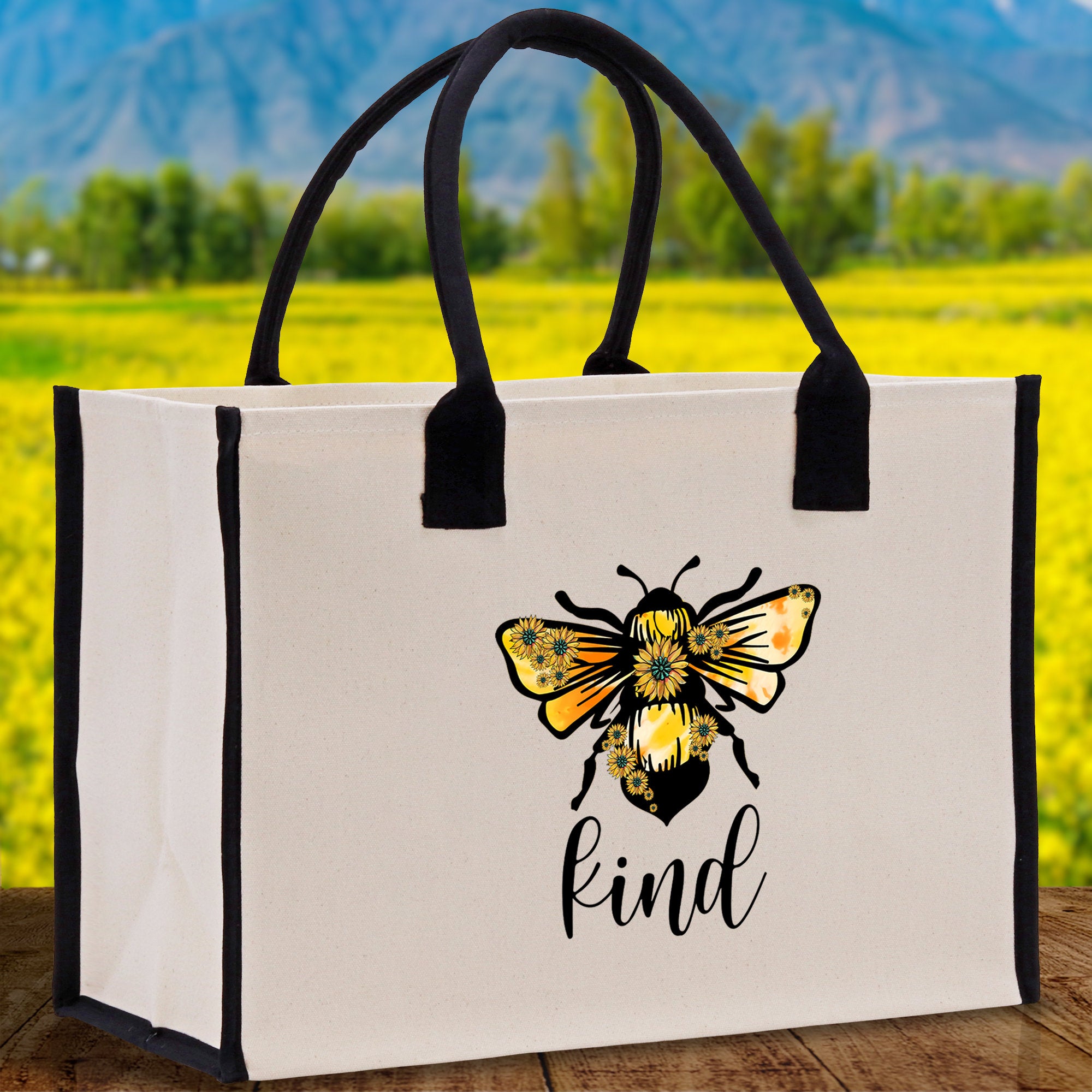 Kind Cotton Canvas Tote Bag Nurse Appreciation Gift Bag Gift for Her Birthday Gift Bee Kind Mental Health Matters Save The Bees