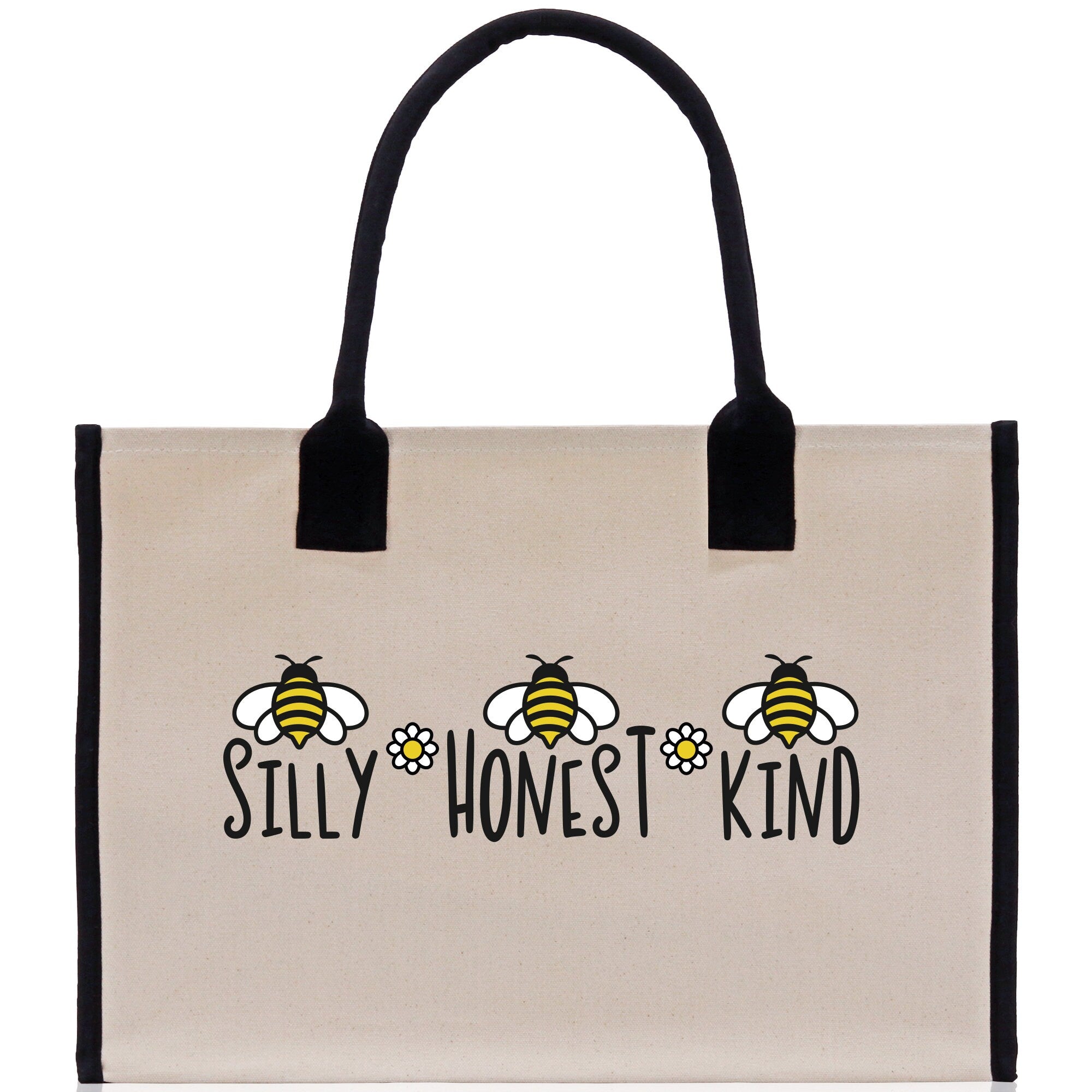 Silly Honest KindCotton Canvas Tote Bag Nurse Appreciation Gift Bag Gift for Her Birthday Gift Bee Kind Mental Health Matters Save The Bees