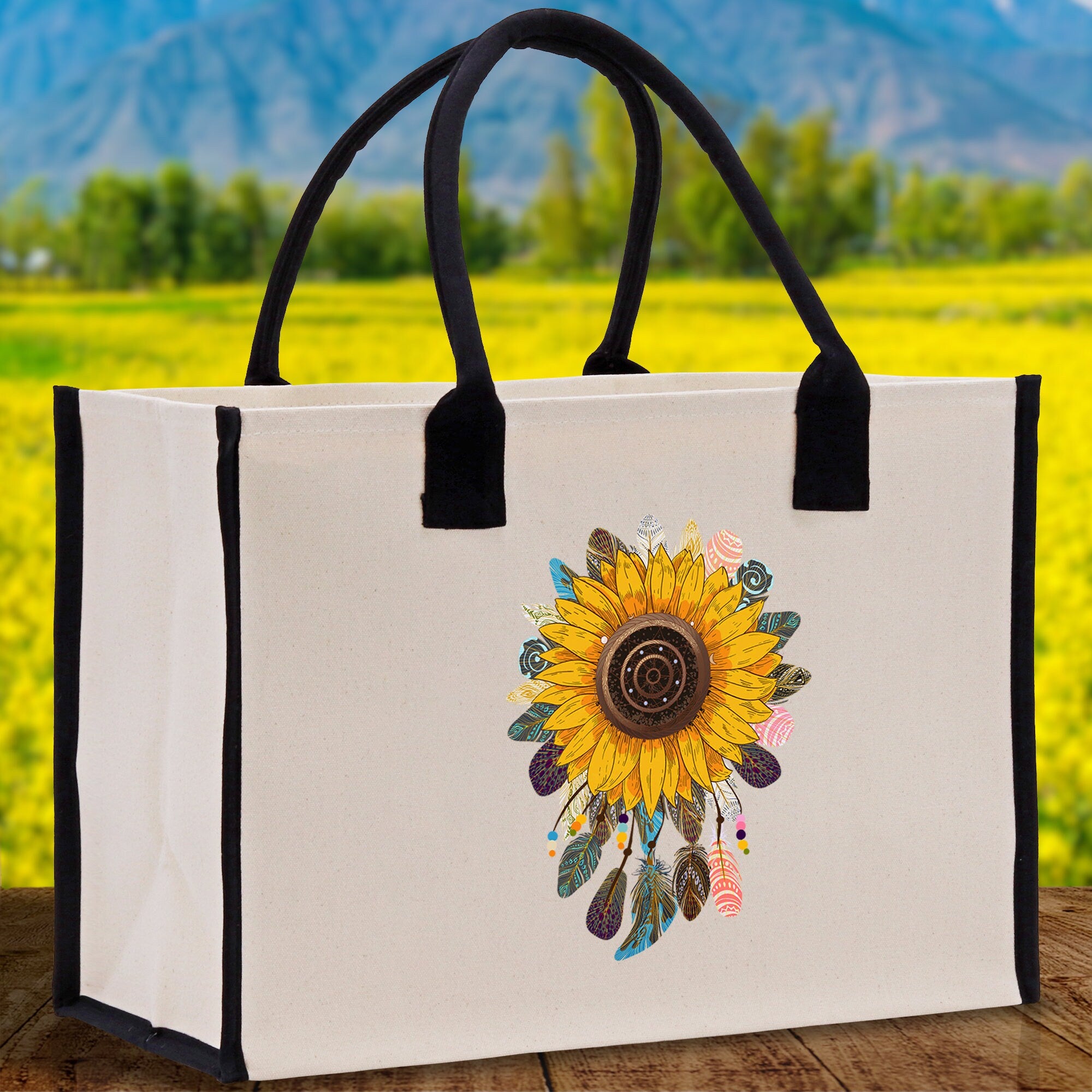 Sunflower Cotton Canvas Tote Bag Nurse Appreciation Gift Bag Gift for Her Birthday Gift Bee Kind Mental Health Matters Save The Bees