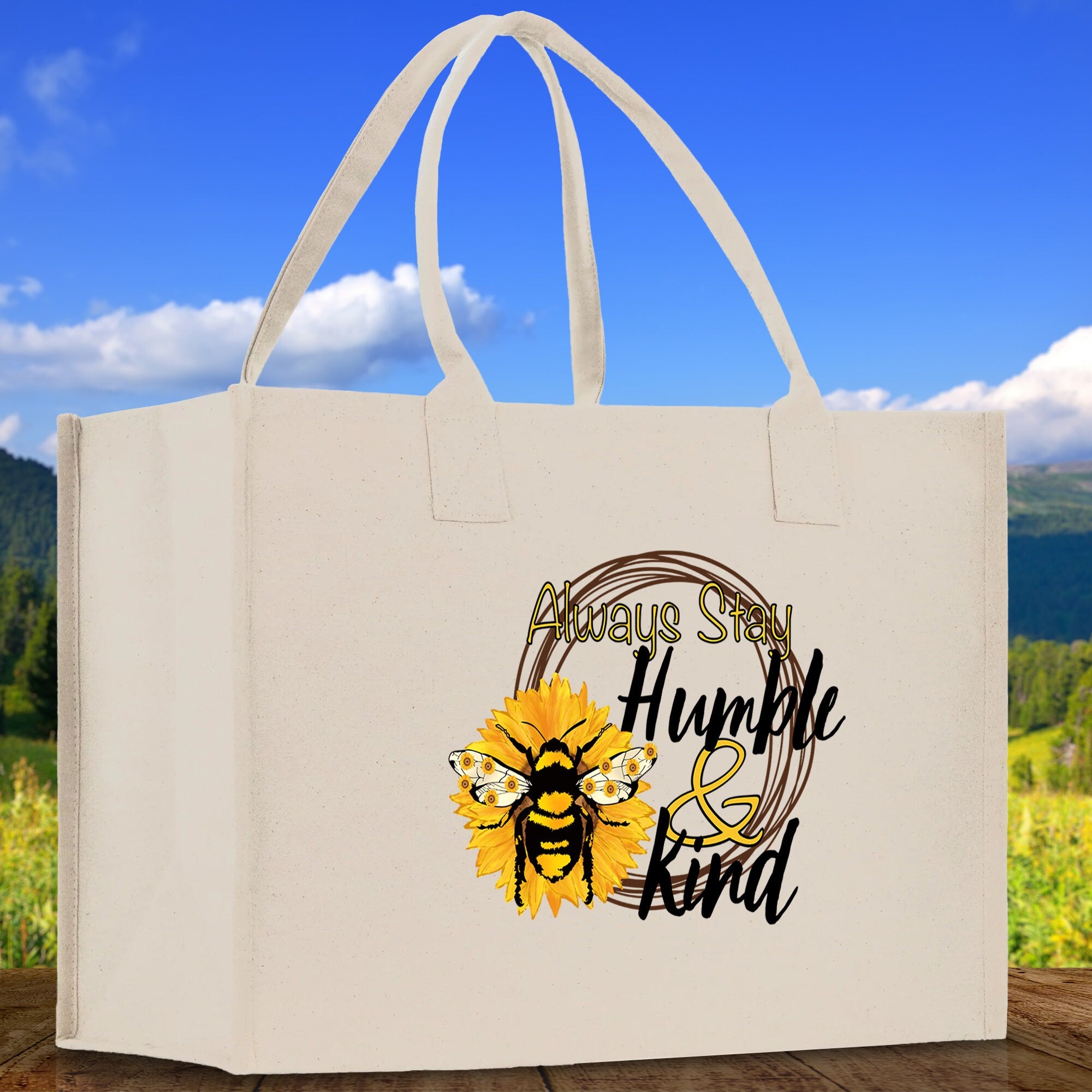 Always Stay Humble & Kind Cotton Canvas Tote Bag Nurse Appreciation Gift Bag Gift for Her Birthday Gift Bee Kind Mental Health Matters