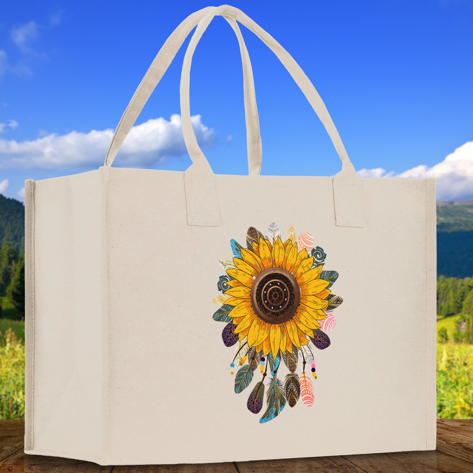 Sunflower Cotton Canvas Tote Bag Nurse Appreciation Gift Bag Gift for Her Birthday Gift Bee Kind Mental Health Matters Save The Bees