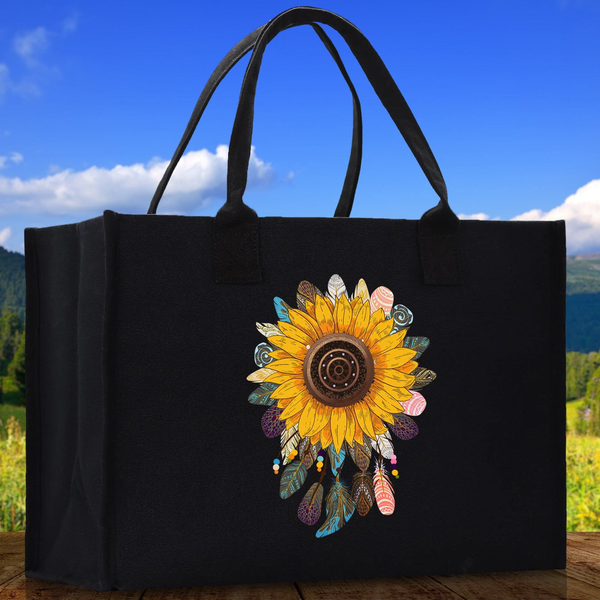 Sunflower Cotton Canvas Tote Bag Nurse Appreciation Gift Bag Gift for Her Birthday Gift Bee Kind Mental Health Matters Save The Bees