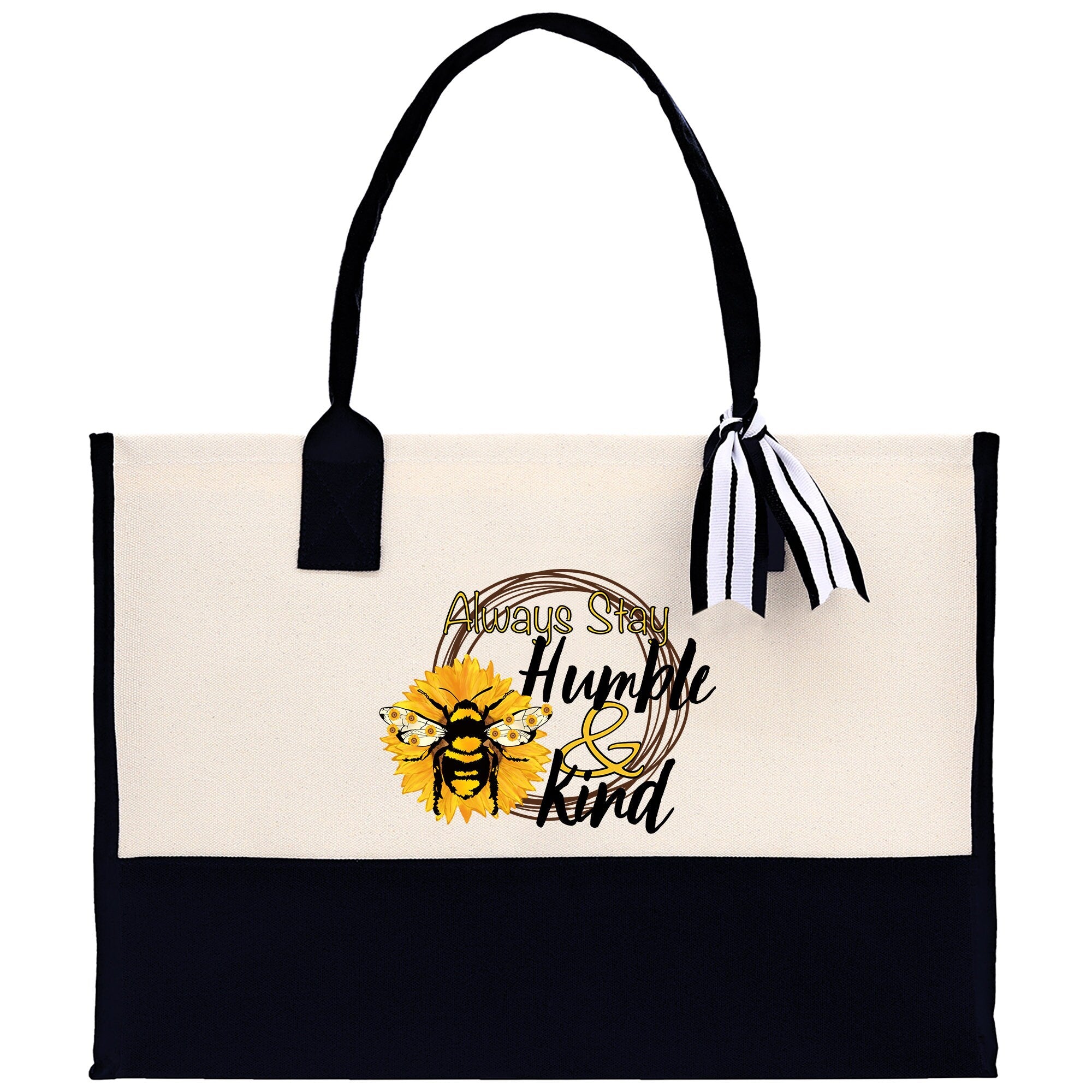 Always Stay Humble & Kind Cotton Canvas Tote Bag Nurse Appreciation Gift Bag Gift for Her Birthday Gift Bee Kind Mental Health Matters