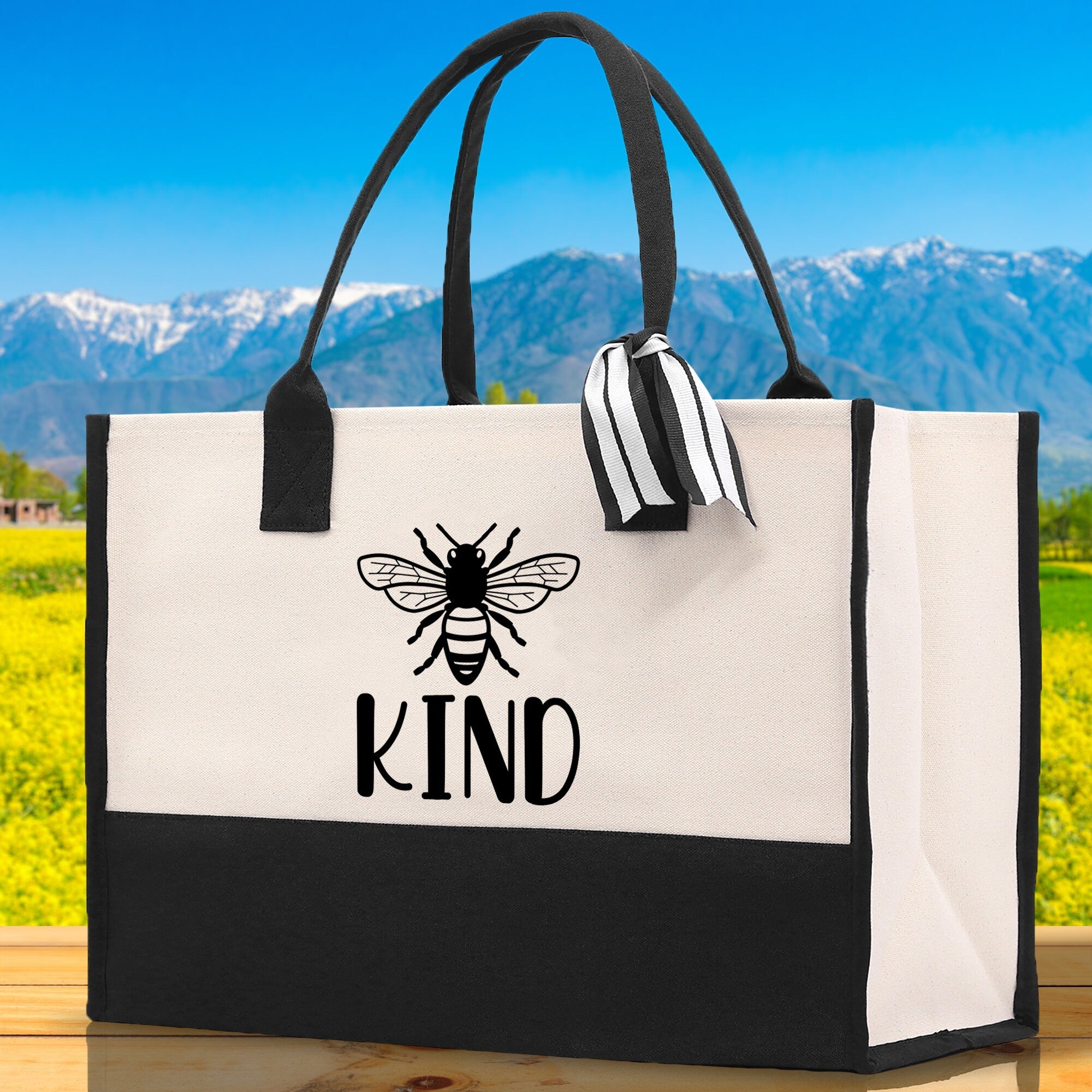 Kind Cotton Canvas Tote Bag Nurse Appreciation Gift Bag Gift for Her Birthday Gift Bee Kind Mental Health Matters Save The Bees