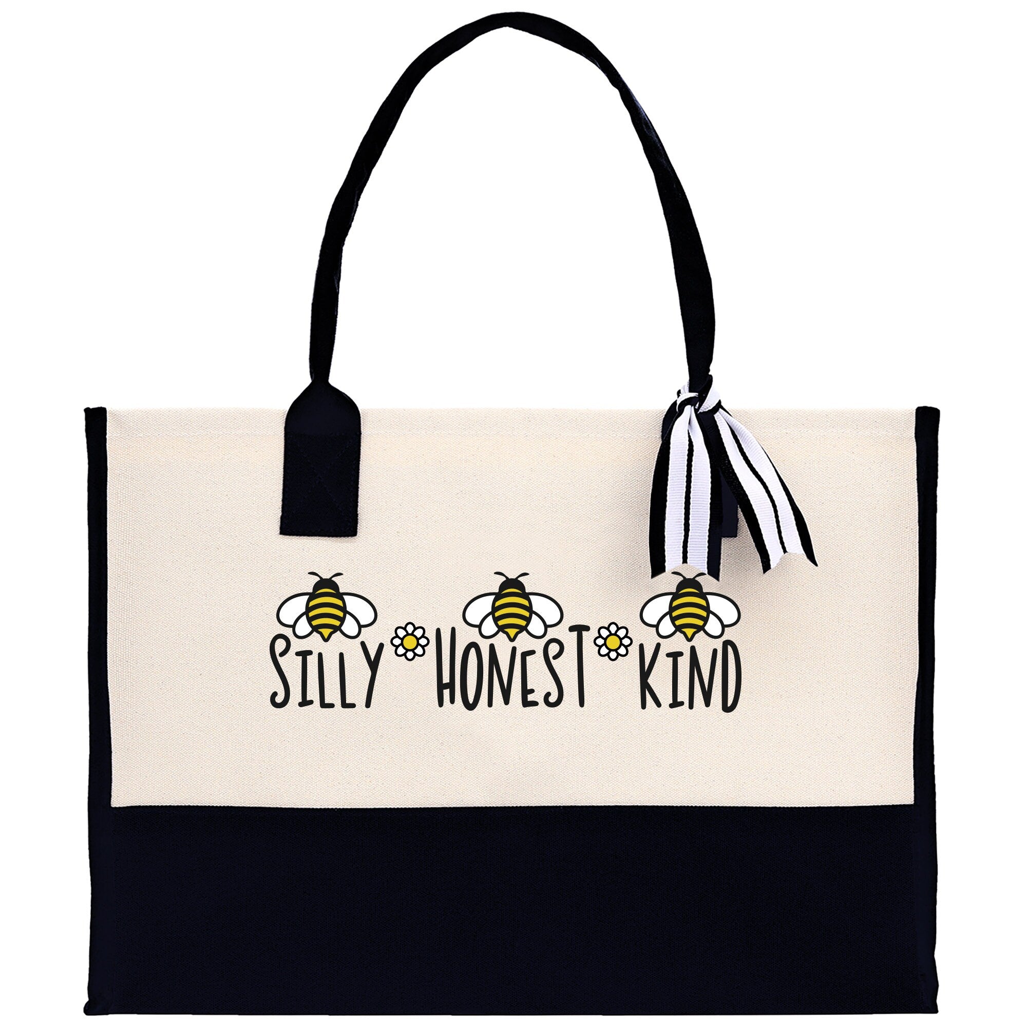 Silly Honest KindCotton Canvas Tote Bag Nurse Appreciation Gift Bag Gift for Her Birthday Gift Bee Kind Mental Health Matters Save The Bees