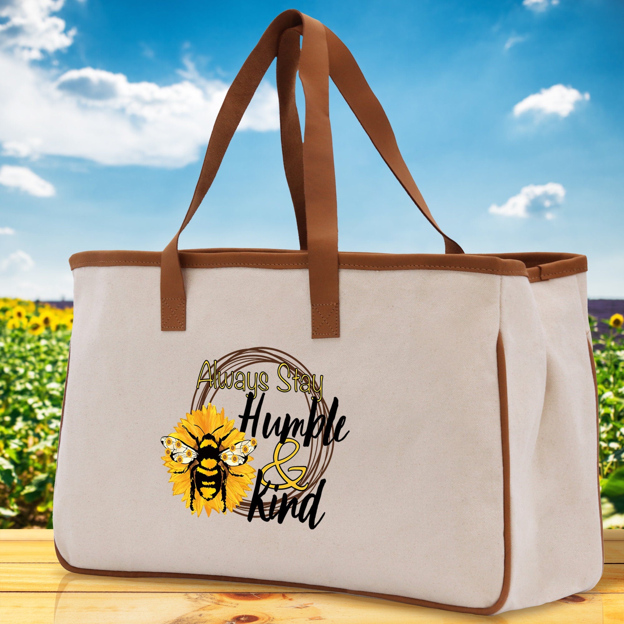 Always Stay Humble & Kind Cotton Canvas Tote Bag Nurse Appreciation Gift Bag Gift for Her Birthday Gift Bee Kind Mental Health Matters