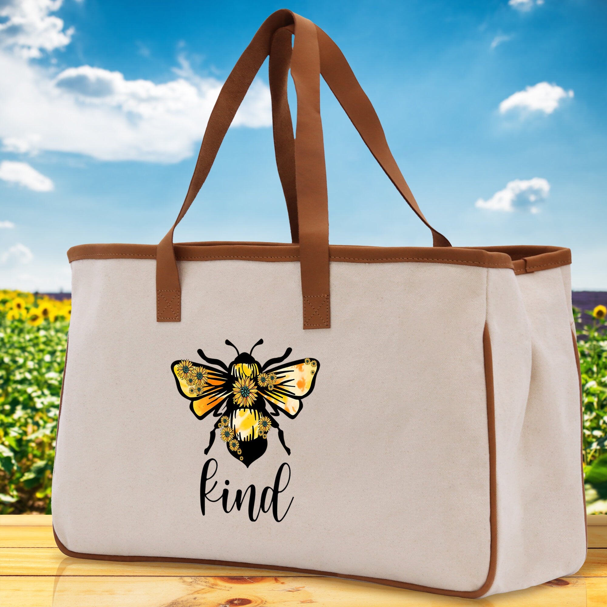 Kind Cotton Canvas Tote Bag Nurse Appreciation Gift Bag Gift for Her Birthday Gift Bee Kind Mental Health Matters Save The Bees