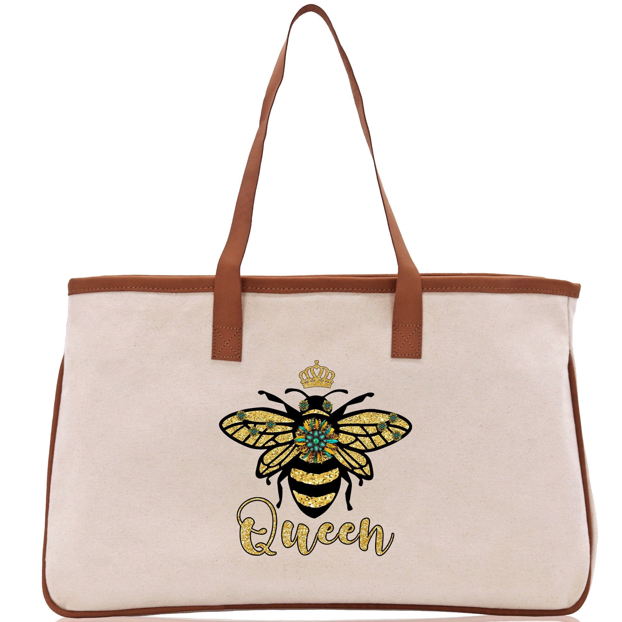 Bee Queen Cotton Canvas Tote Bag Nurse Appreciation Gift Bag Gift for Her Birthday Gift Bee Kind Mental Health Matters Save The Bees