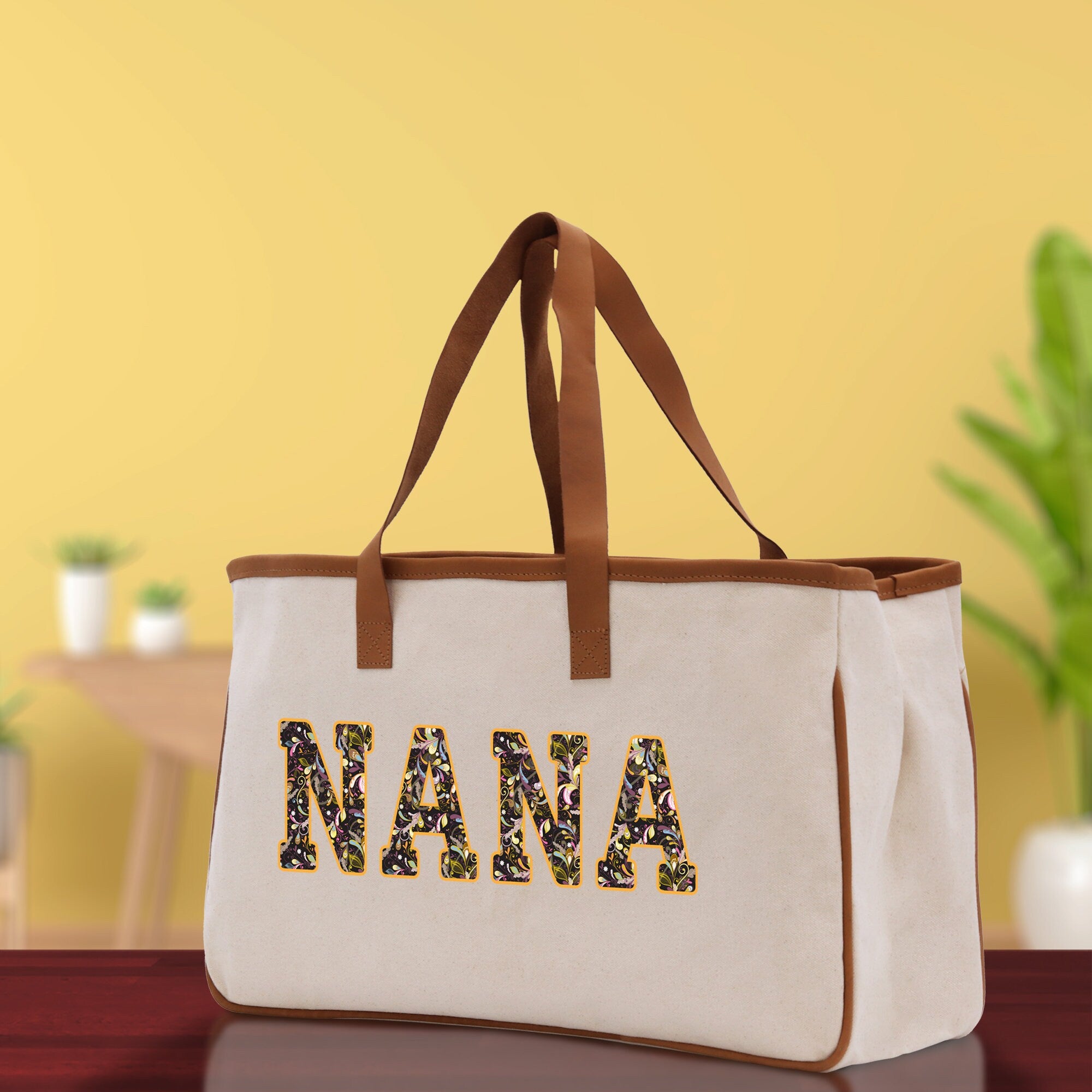 Gaga Gram Mimi Nana Grandma Canvas Tote Bag Grandma's Getaway Bag Grandma Gift Bag Mothers Day Gift Bag Grandma Beach Bag Gift for Grandma